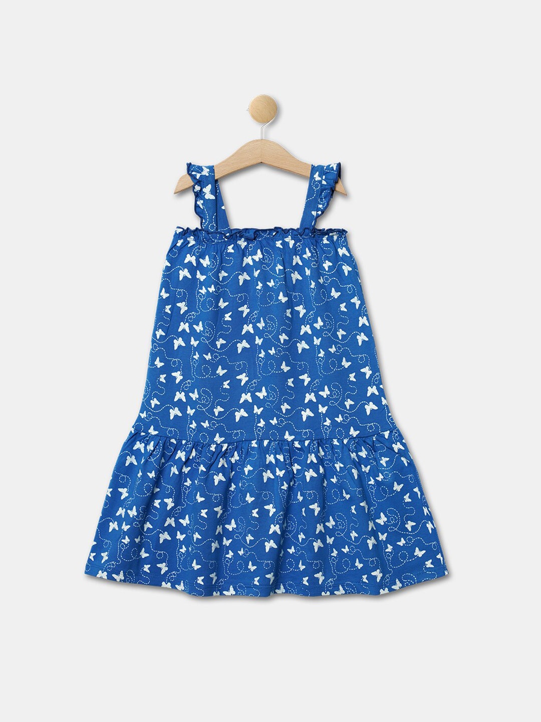 

R&B Girls Blue & White Layered A-Line Dress