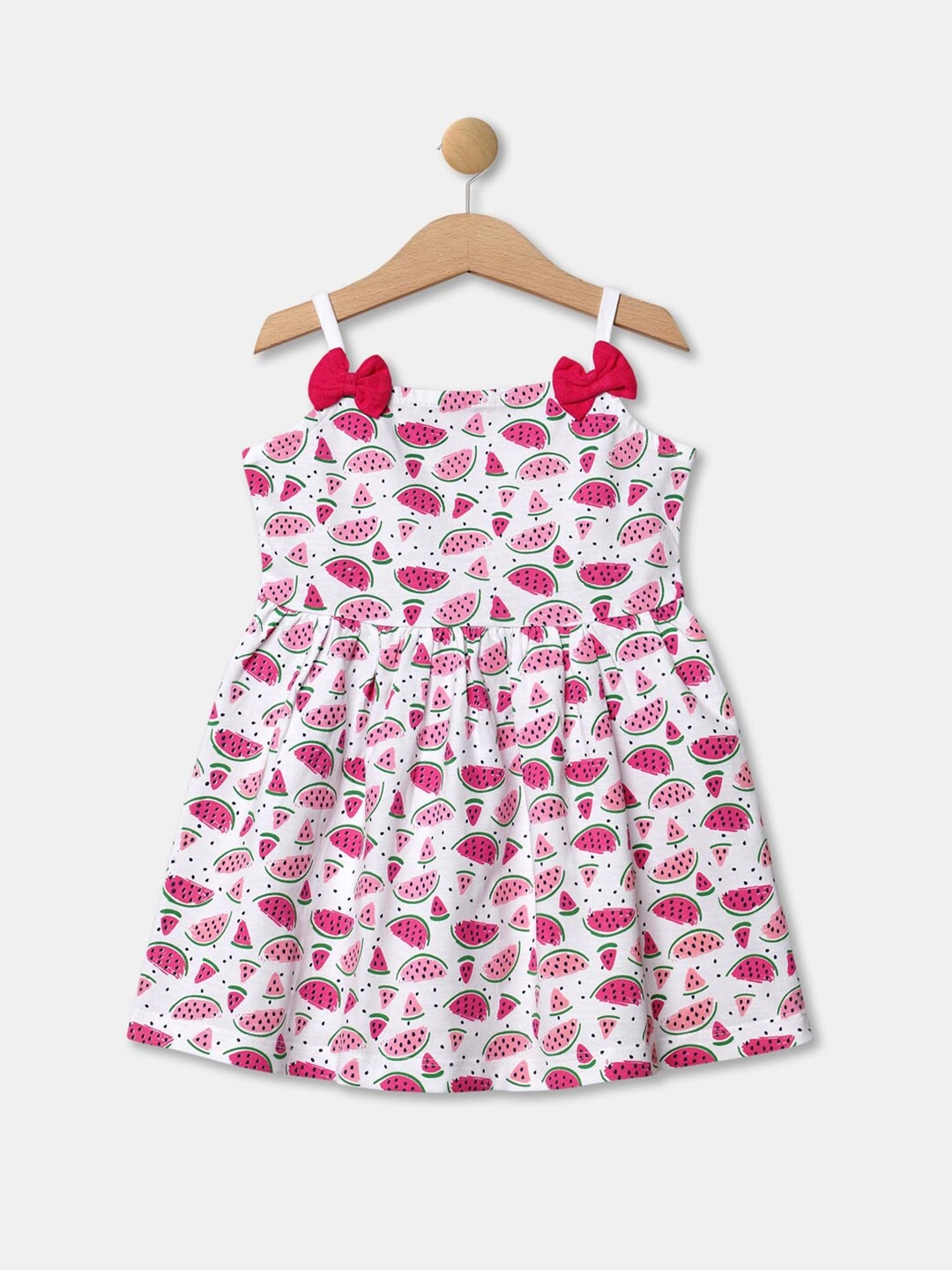 

R&B Girls White & Red Fit and Flare Shoulder Straps Dress