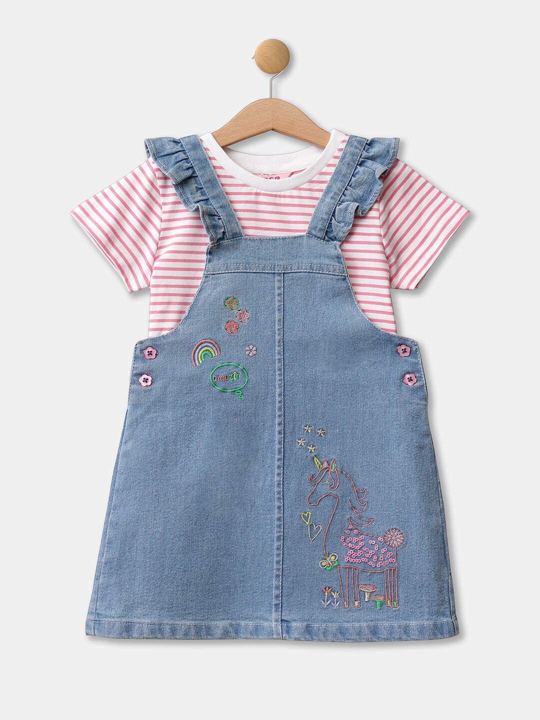 

R&B Girls Blue Pinafore Midi Dress