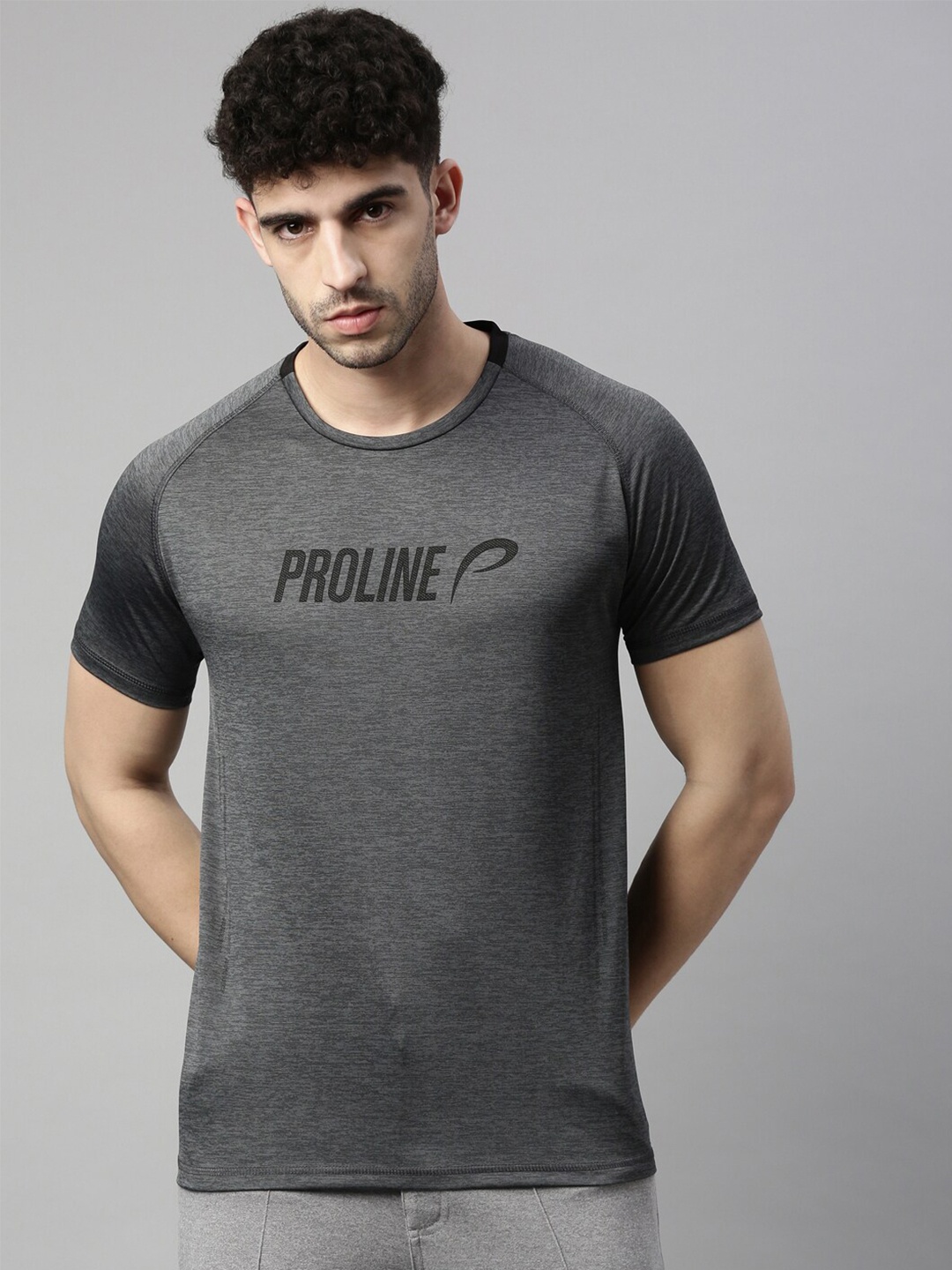 

Proline Active Men Grey Typography T-shirt