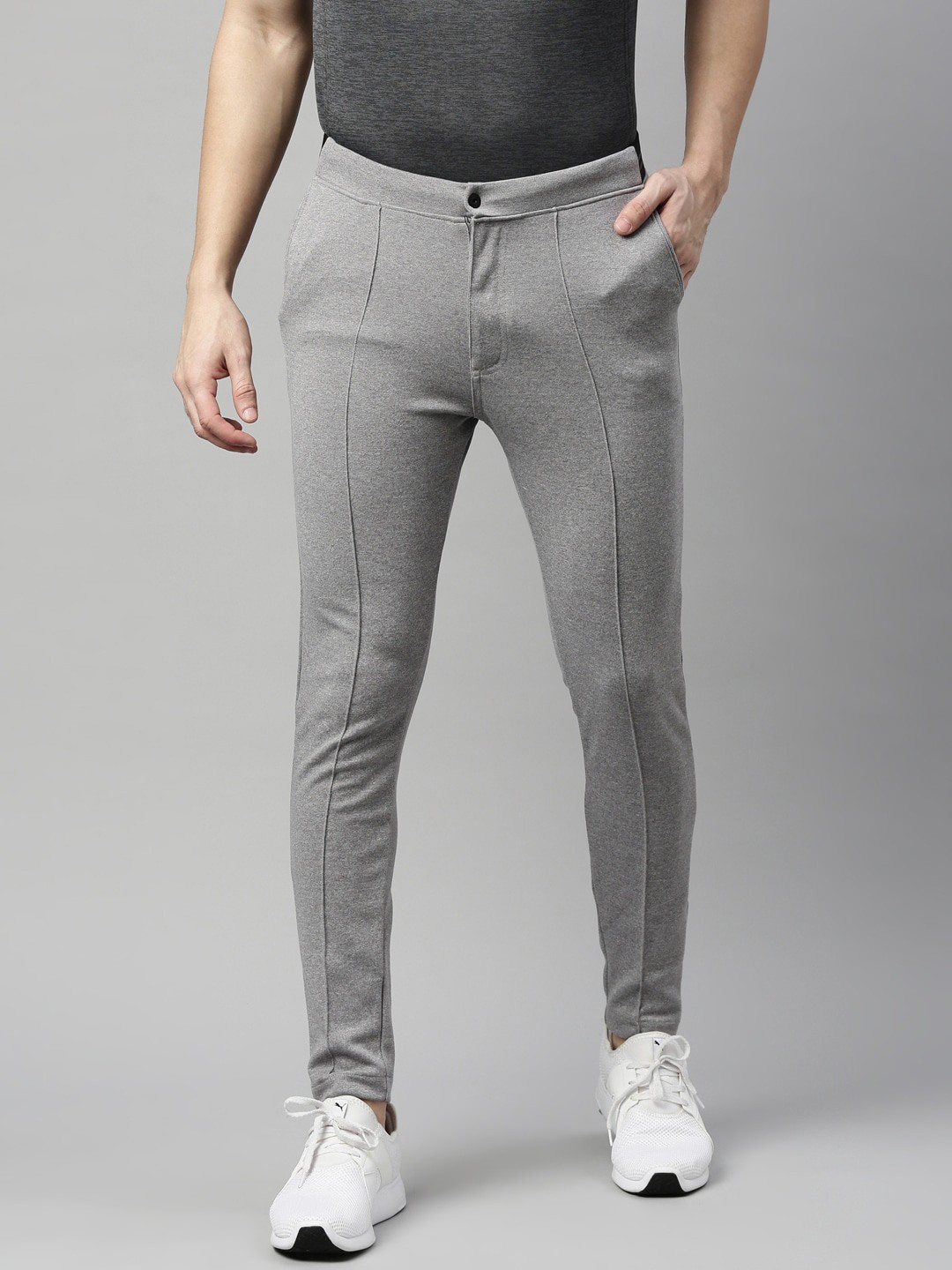 

Proline Active Men Grey Solid Cotton Relaxed-Fit Track Pant