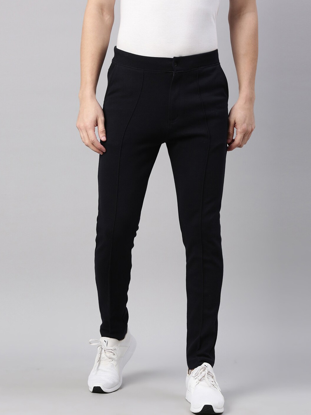 

Proline Active Men Navy Blue Solid Cotton Relaxed Fit Track Pants