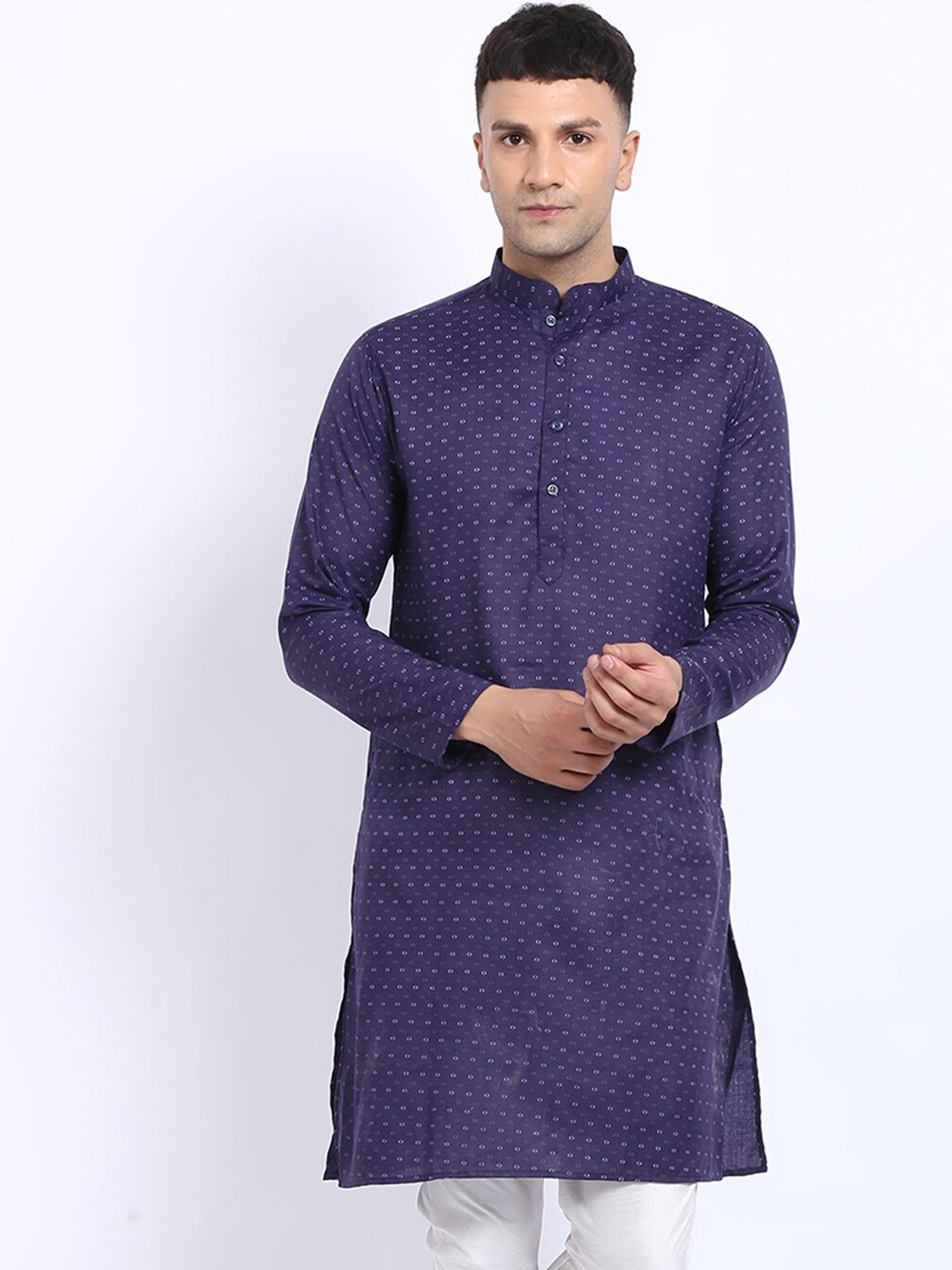 

TREEMODA Men Navy Blue Kurta