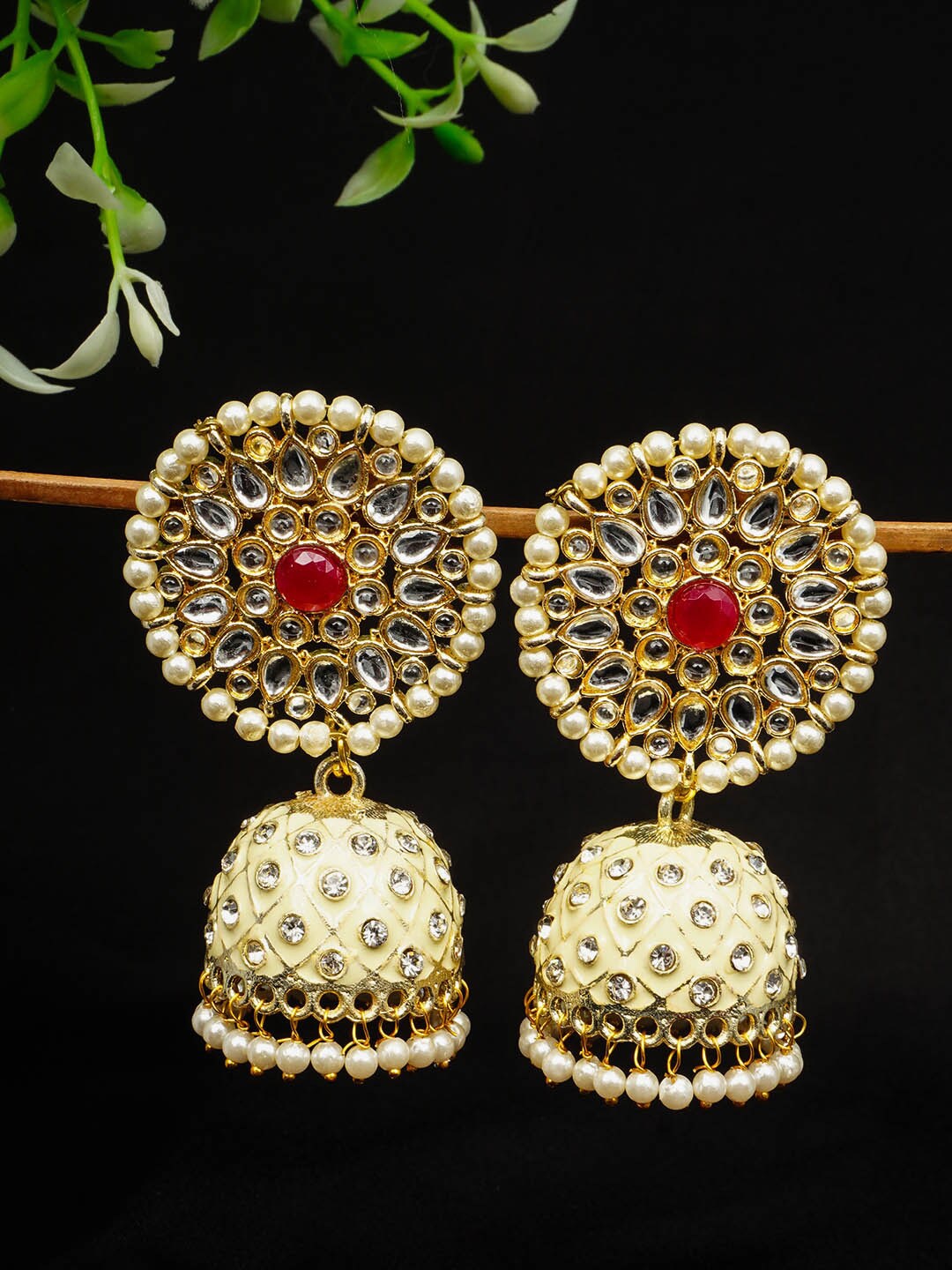 

Urmika Women Yellow Classic Jhumkas Earrings