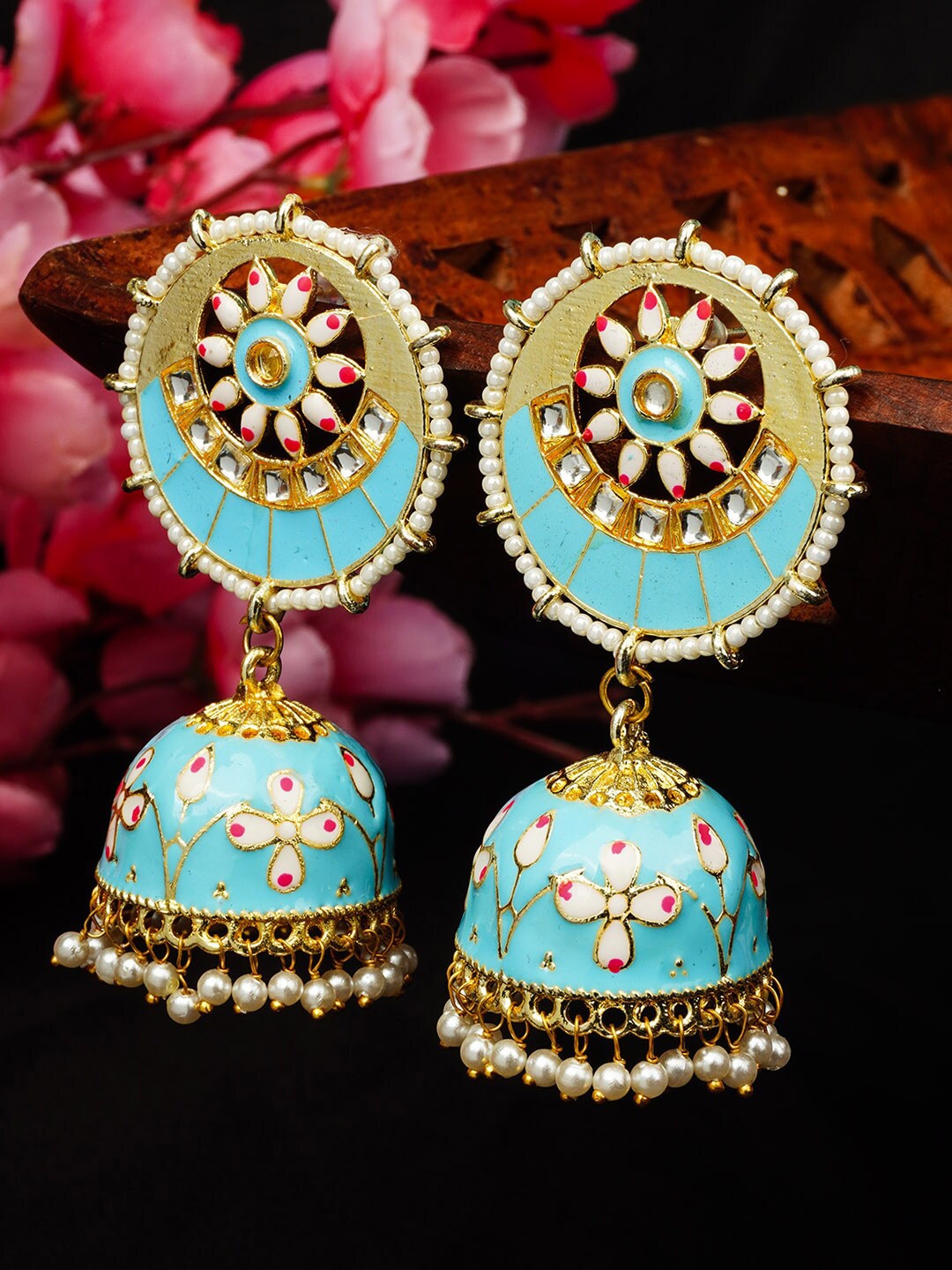 

Urmika Blue Classic Jhumkas Earrings