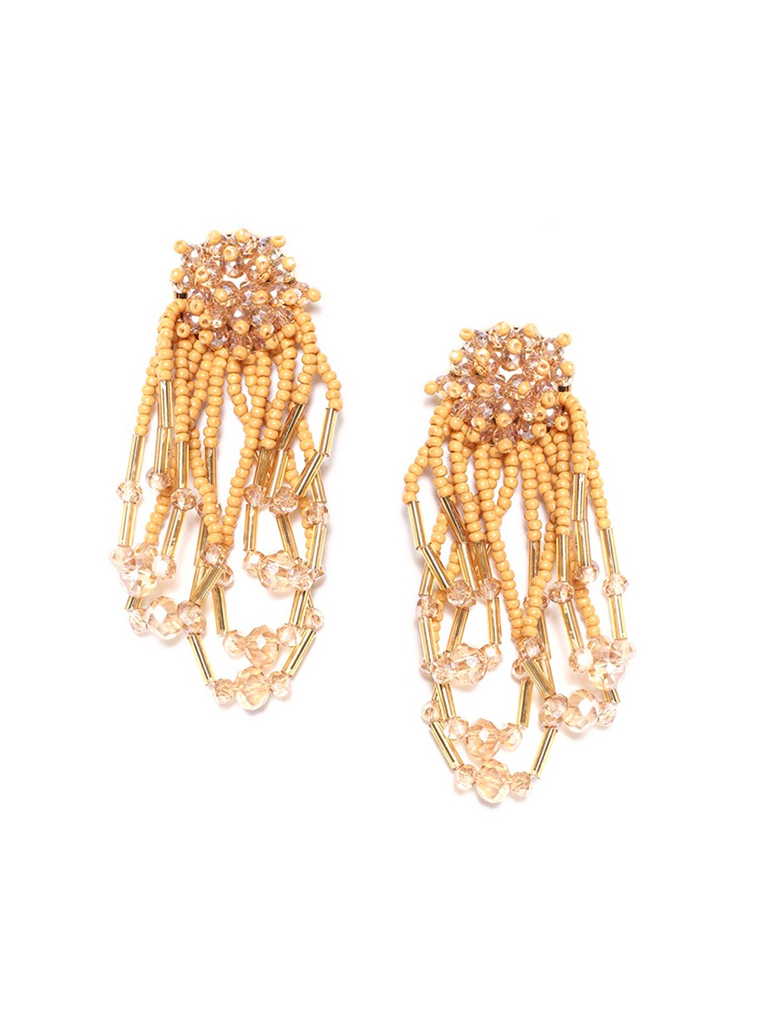 

W Women Beige Contemporary Drop Earrings