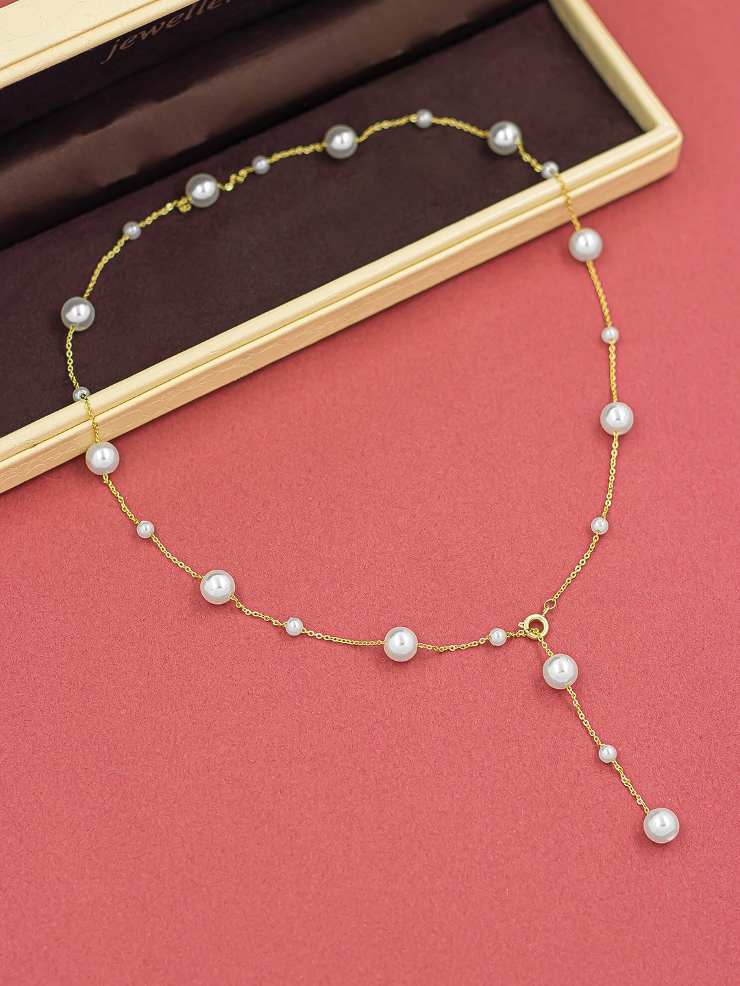 

Bellofox Gold-Toned & White Gold-Plated Pearl Krys Chain