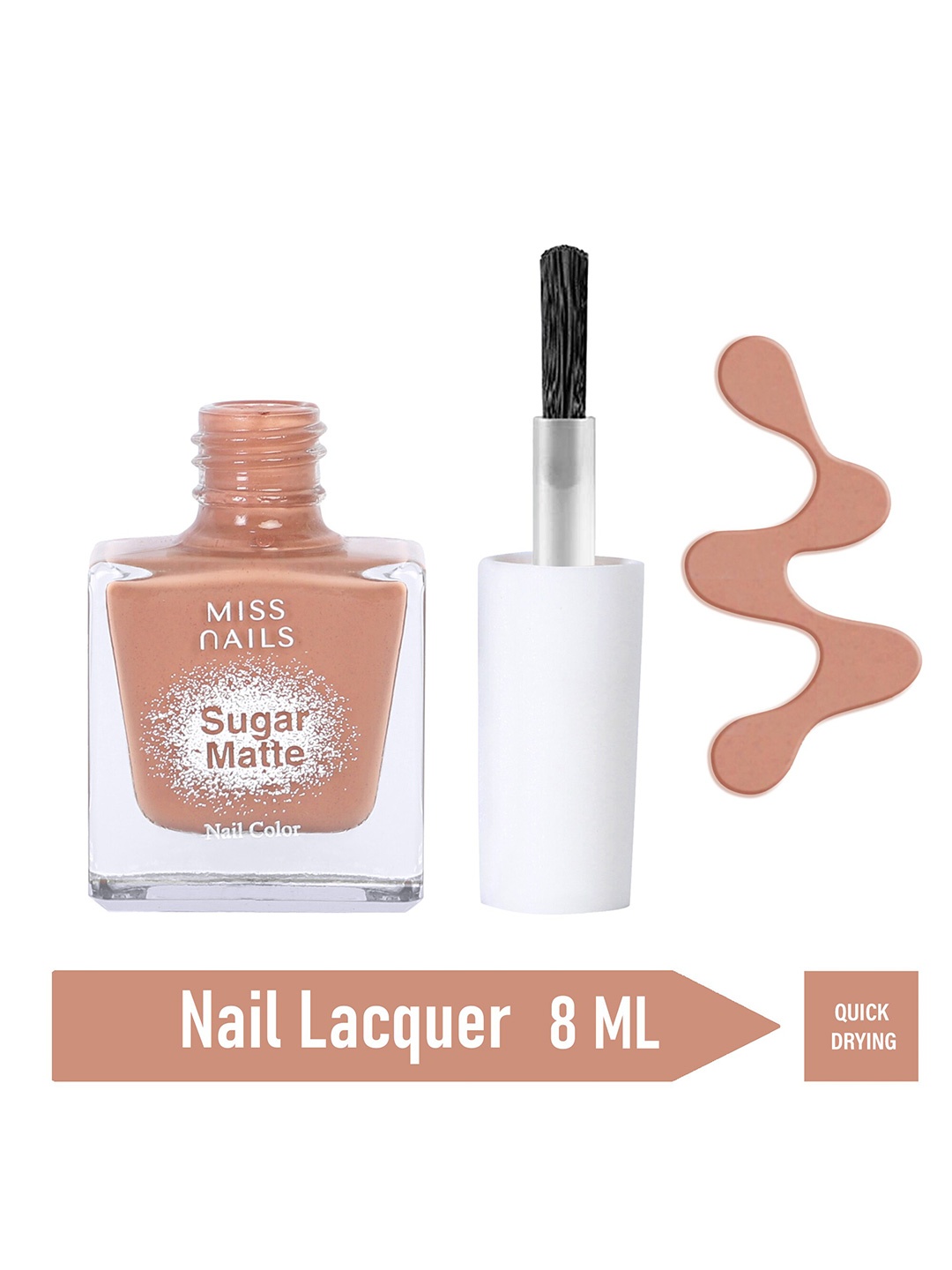 

MISS NAILS Sugar Matte Collection Vegan Toxic-Free Quick-Dry Nail Polish 8ml - Shade SM55, Nude