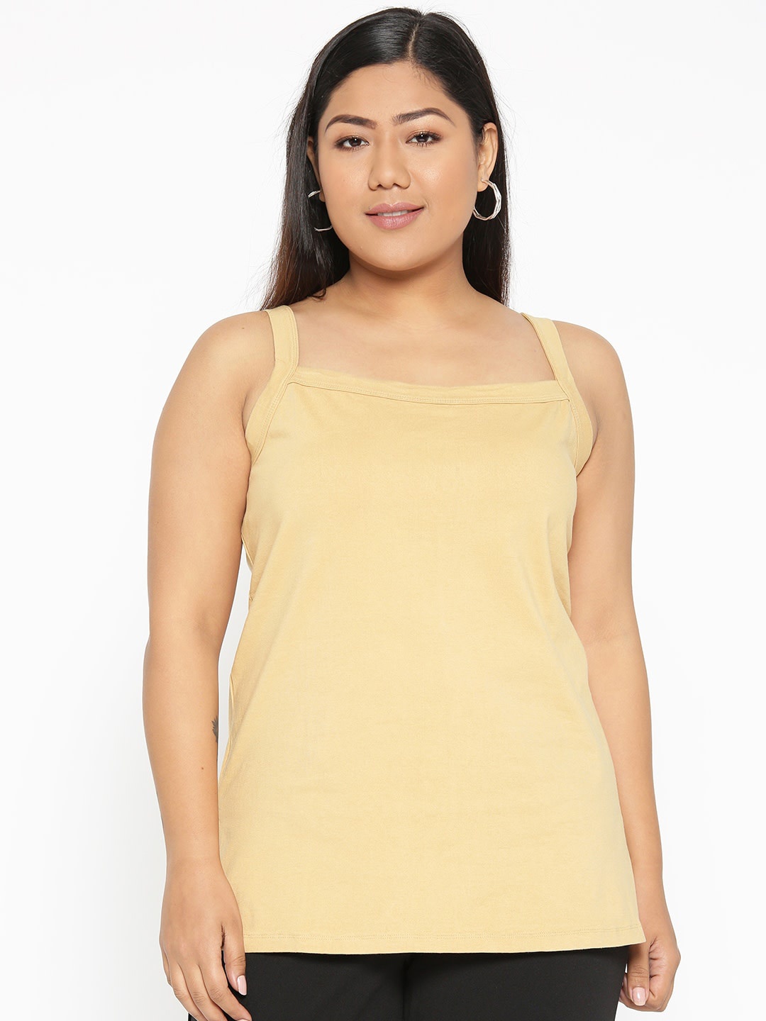 

theRebelinme Women Beige Solid Non-Padded Camisoles