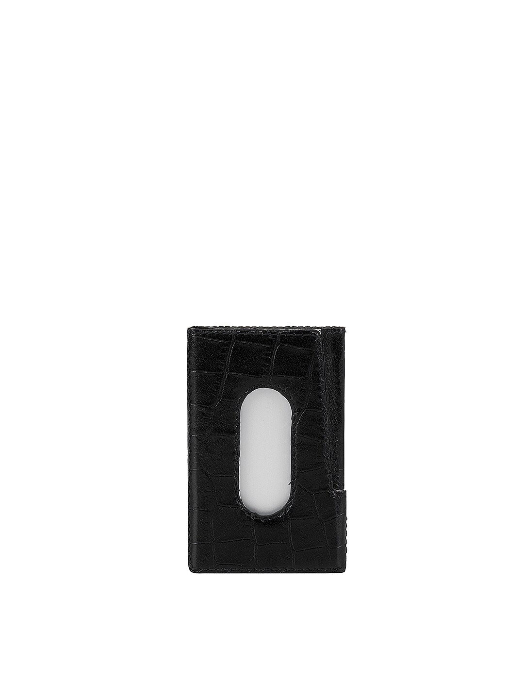 

Da Milano Men Black Textured Leather Card Holder