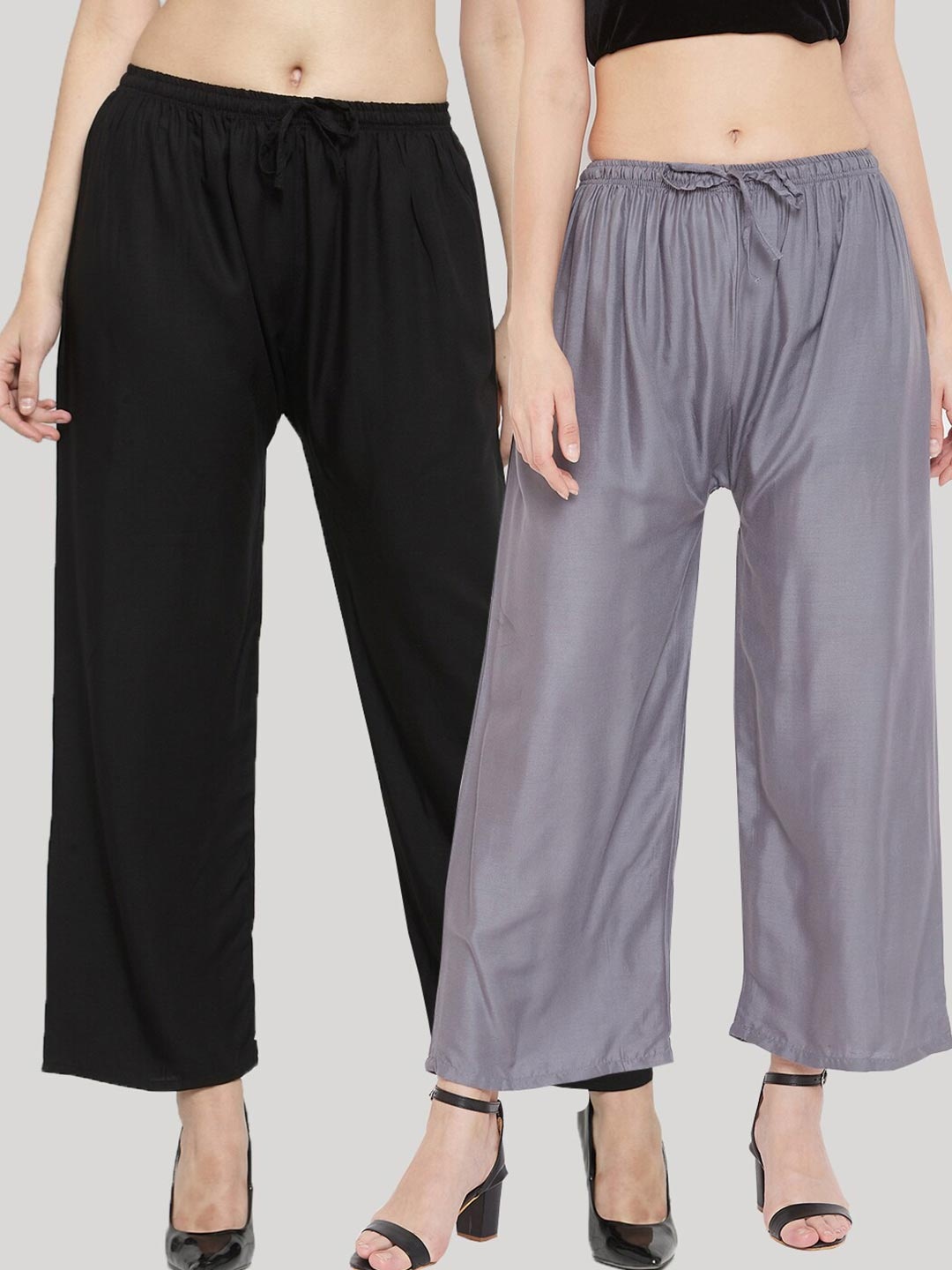 

Clora Creation Women Black & Grey Pack Of 2 Palazzos