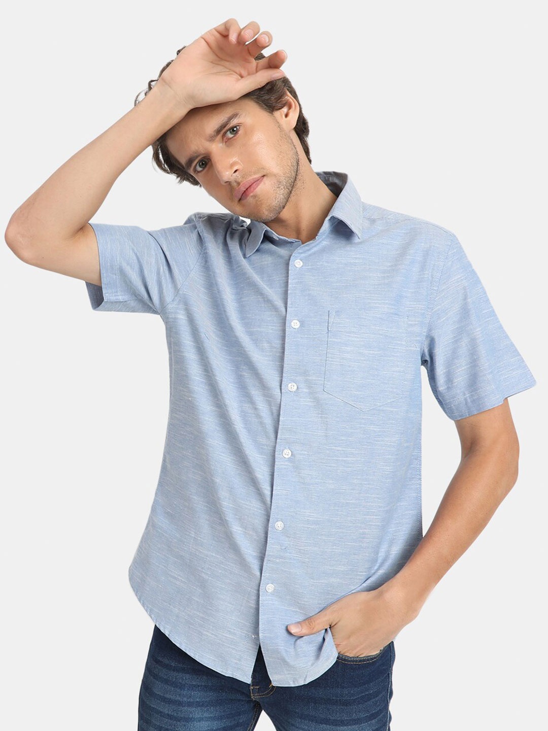 

VASTRADO Men Blue Relaxed Regular Fit Cotton Casual Shirt