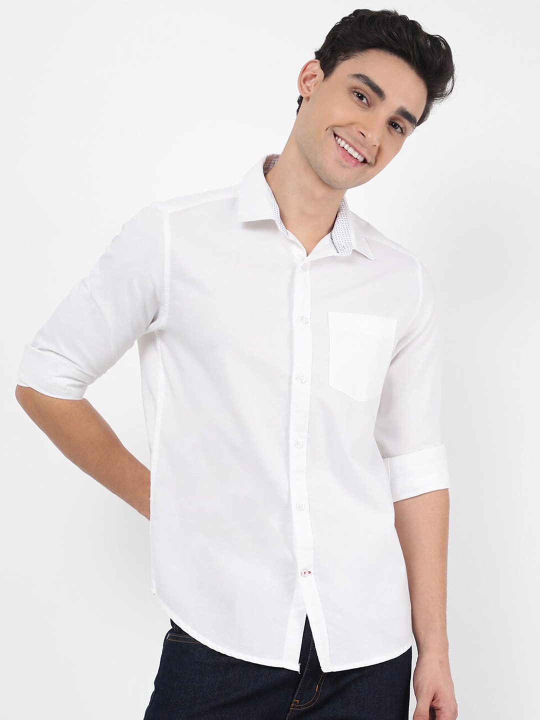 

VASTRADO Men White Relaxed Casual Shirt