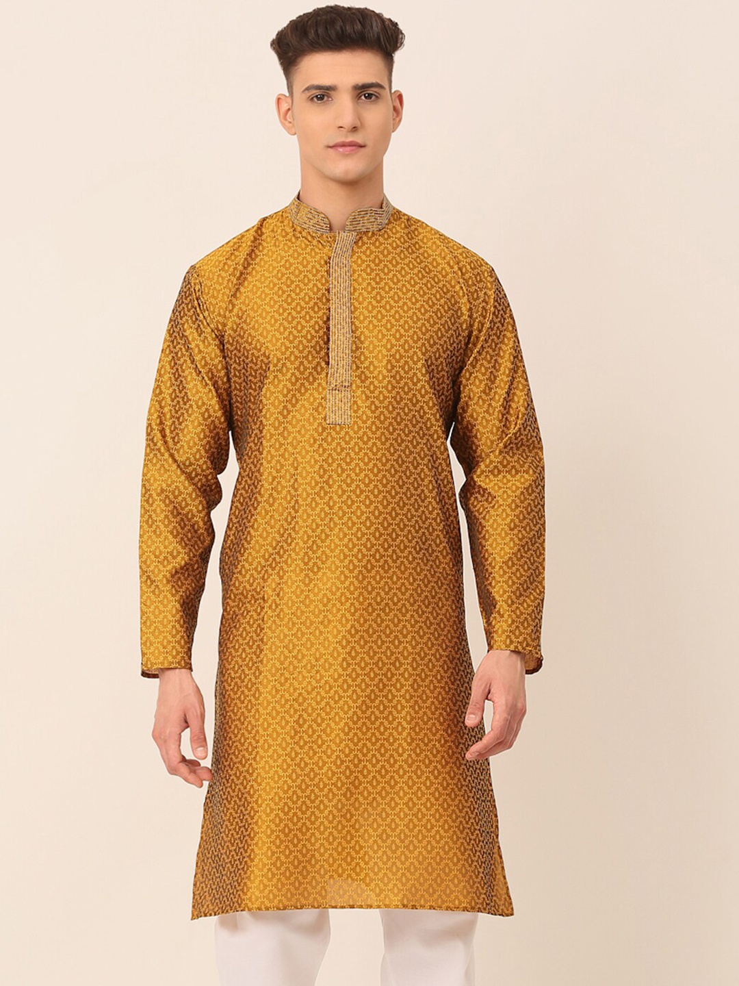 

Jompers Men Mustard Yellow Kurta