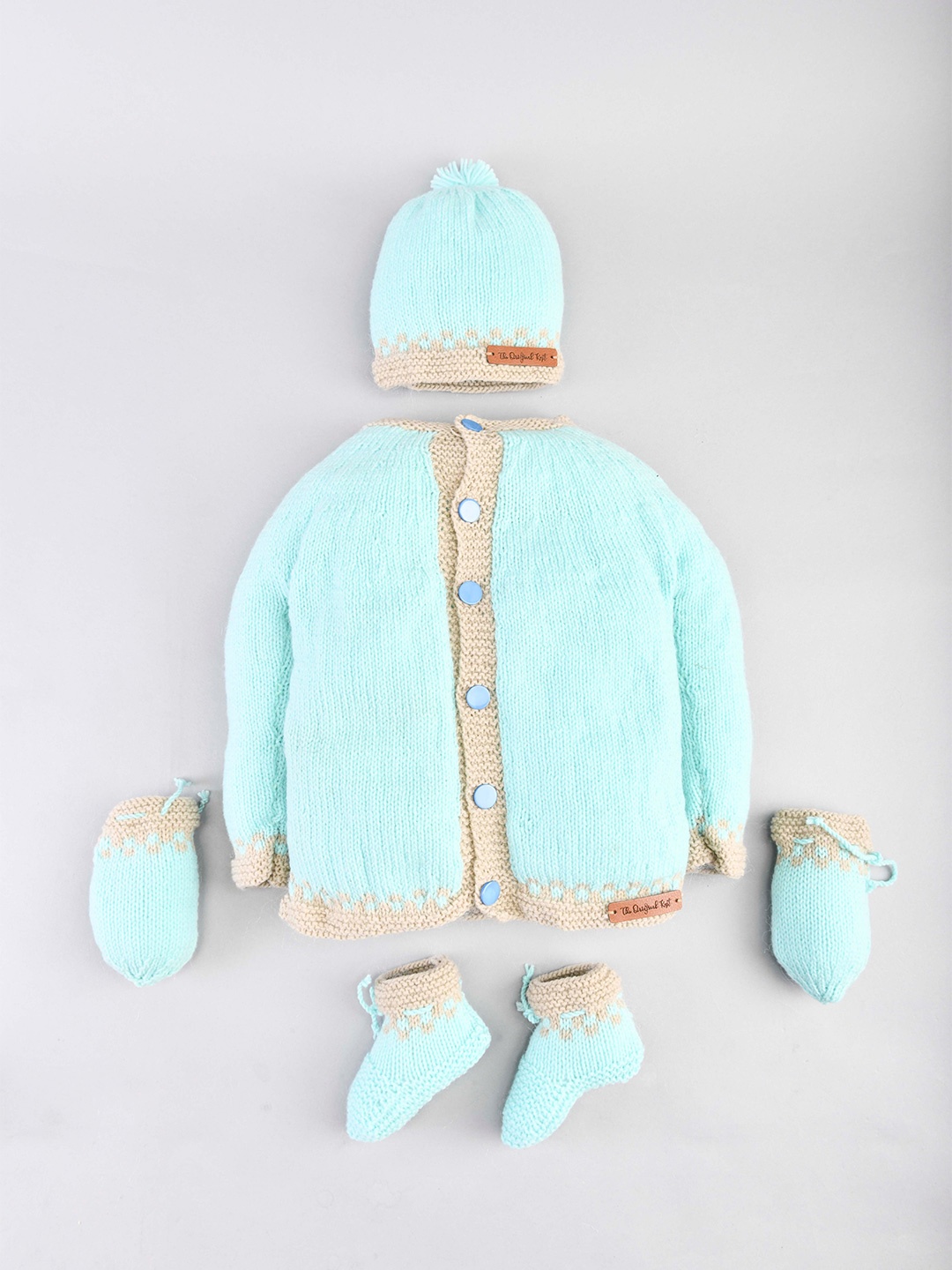 

The Original Knit Kids Pack Of 4 Sea Green Acrylic Sweater Set