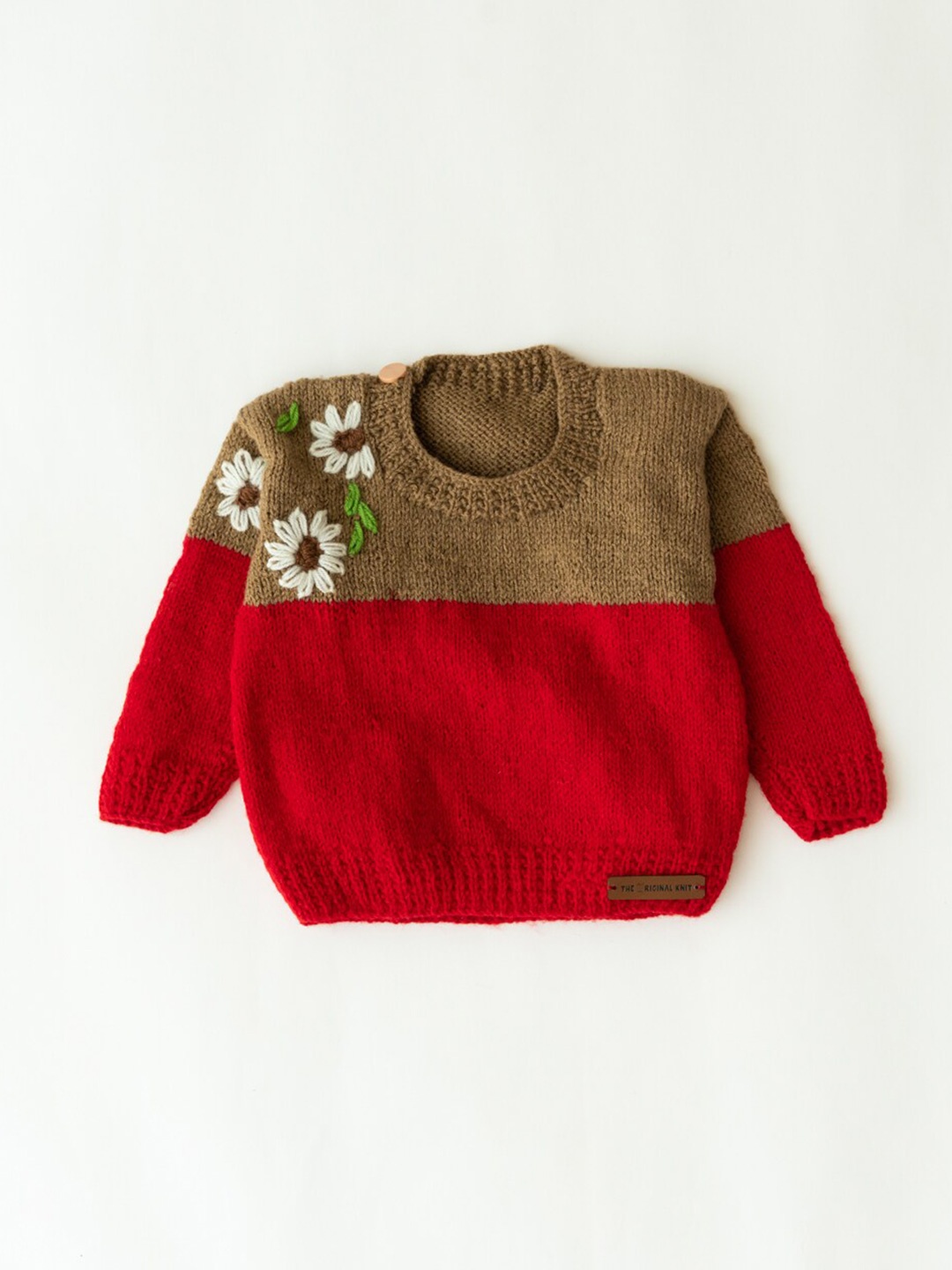 

The Original Knit Girls Rust & Brown Floral Pullover