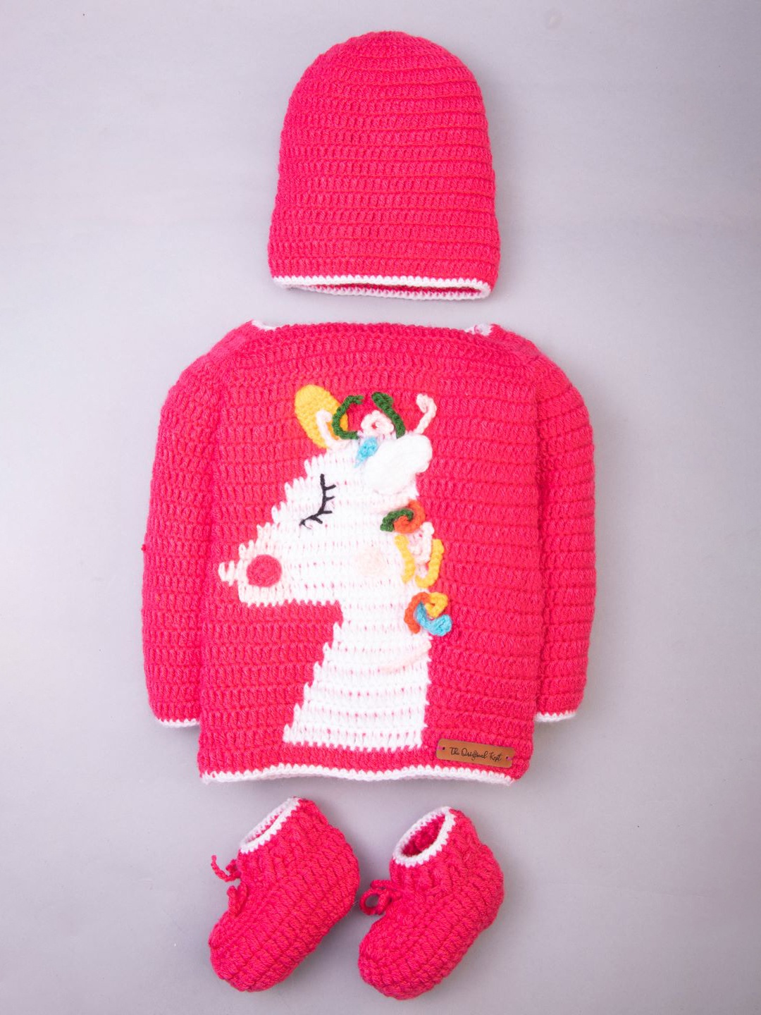 

The Original Knit Girls Pink & White Pullover