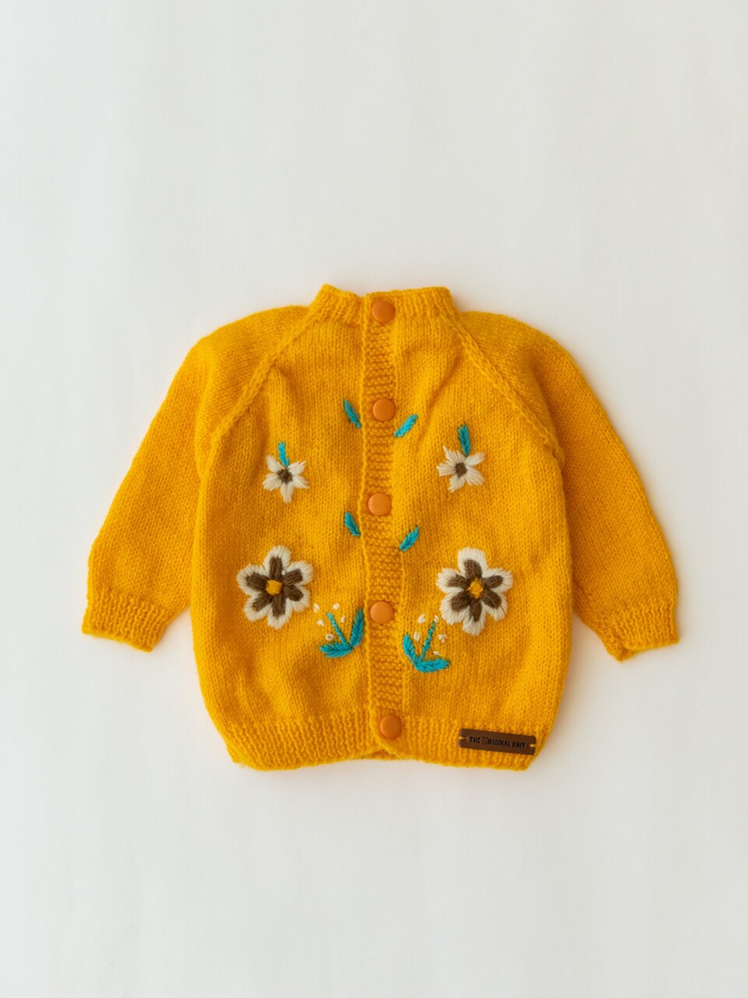 

The Original Knit Girls Yellow Floral Cardigan