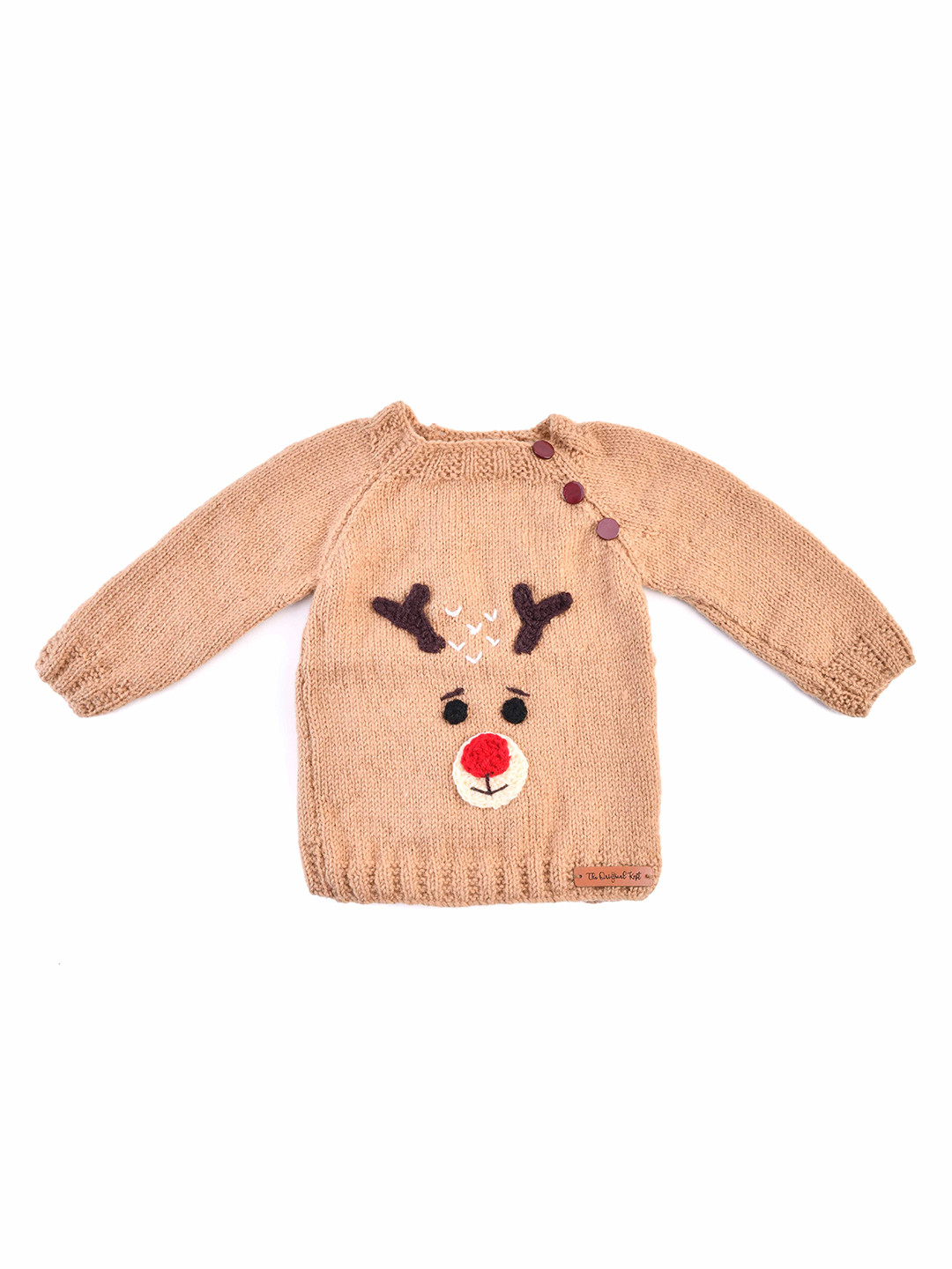

The Original Knit Kids Beige Self Design Acrylic Pullover