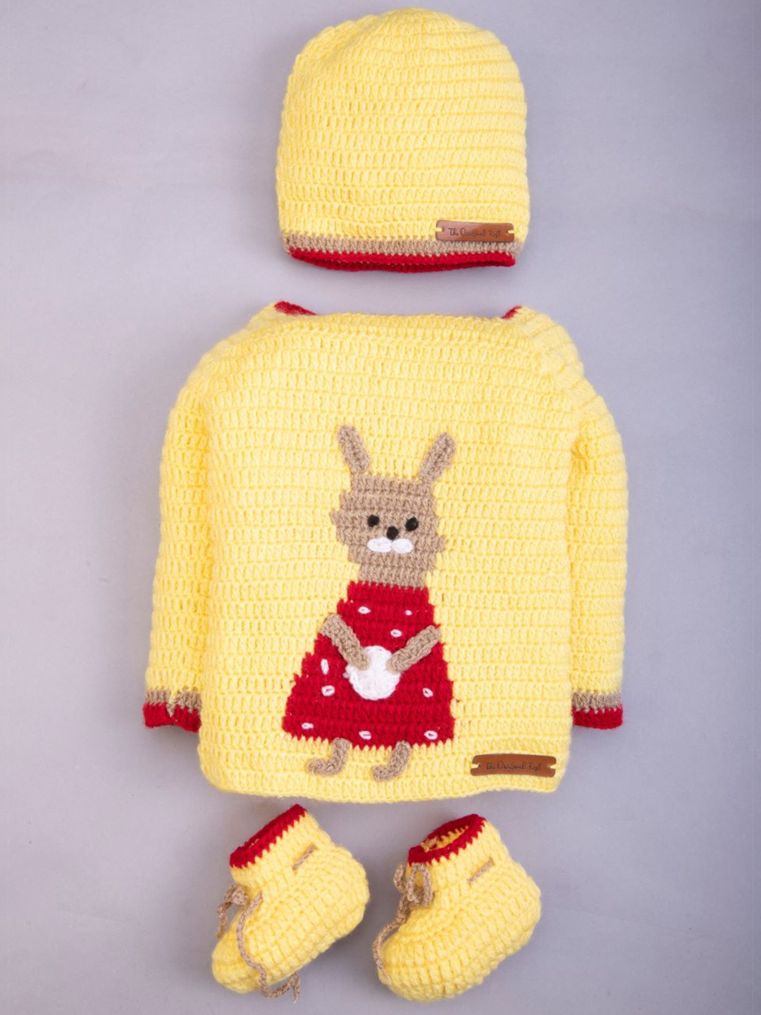 

The Original Knit Unisex Kids Yellow & Red Animal Pullover