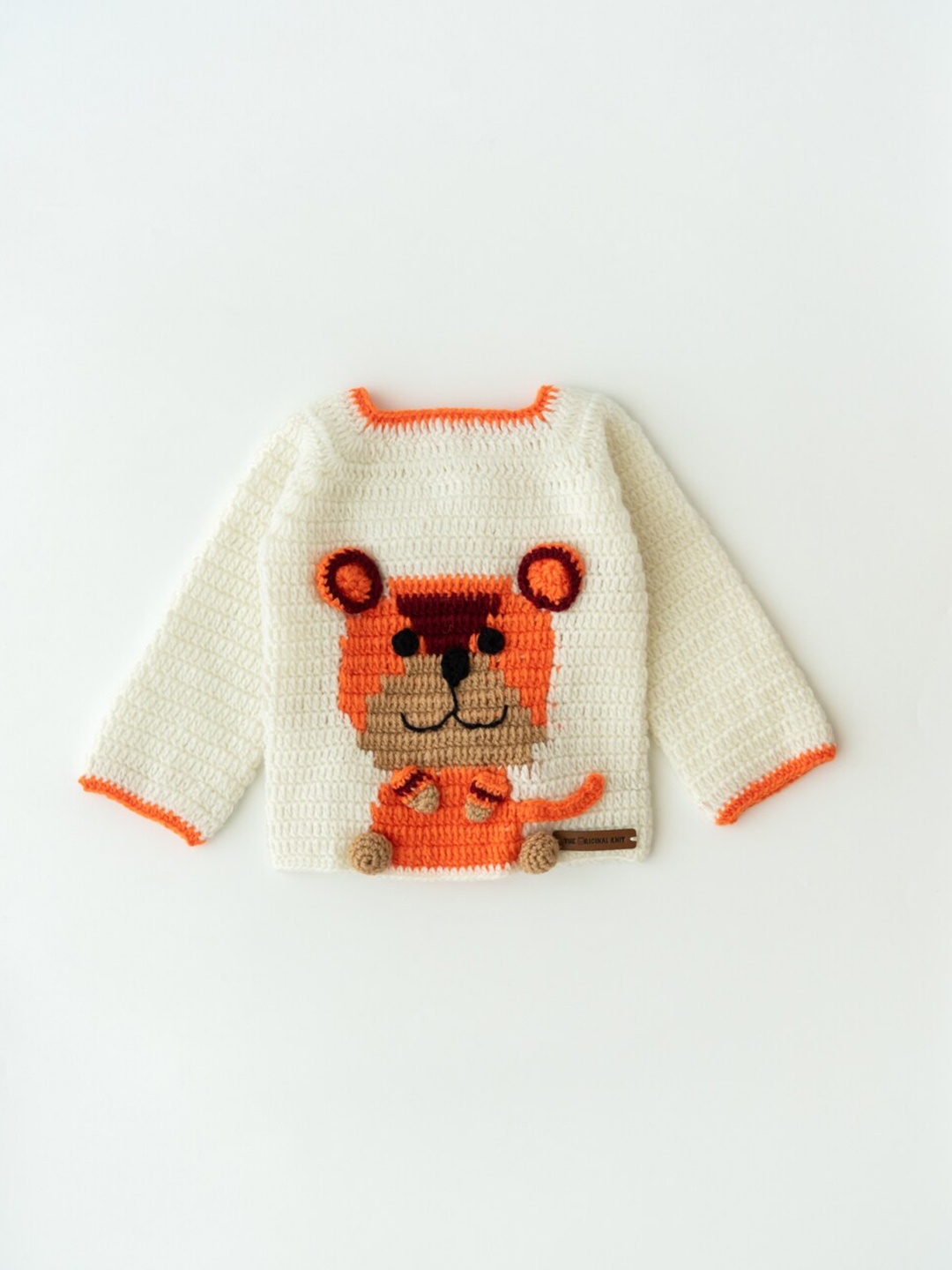 

The Original Knit Kids Cream-Coloured Self Design Pullover