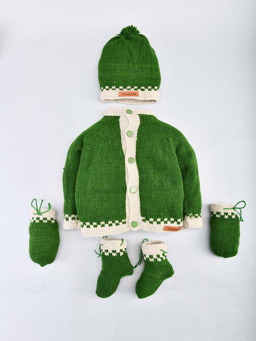 

The Original Knit Kids Green Acrylic Sweater Set