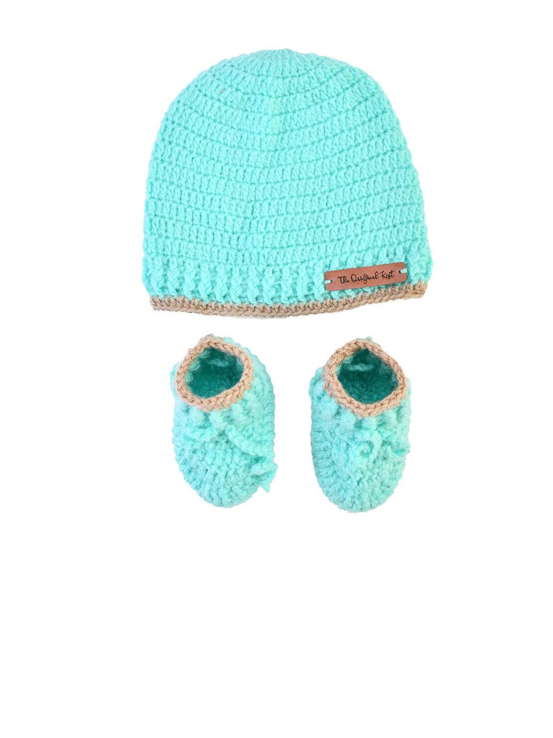 

The Original Knit Unisex Kids Sea Green & Beige Beanie