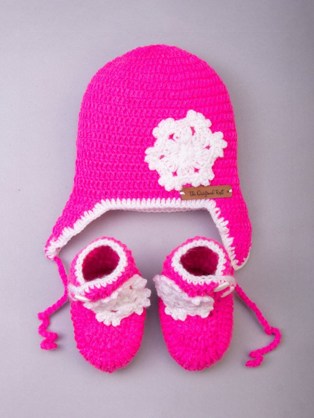 

The Original Knit Girls Pink & White Beanie