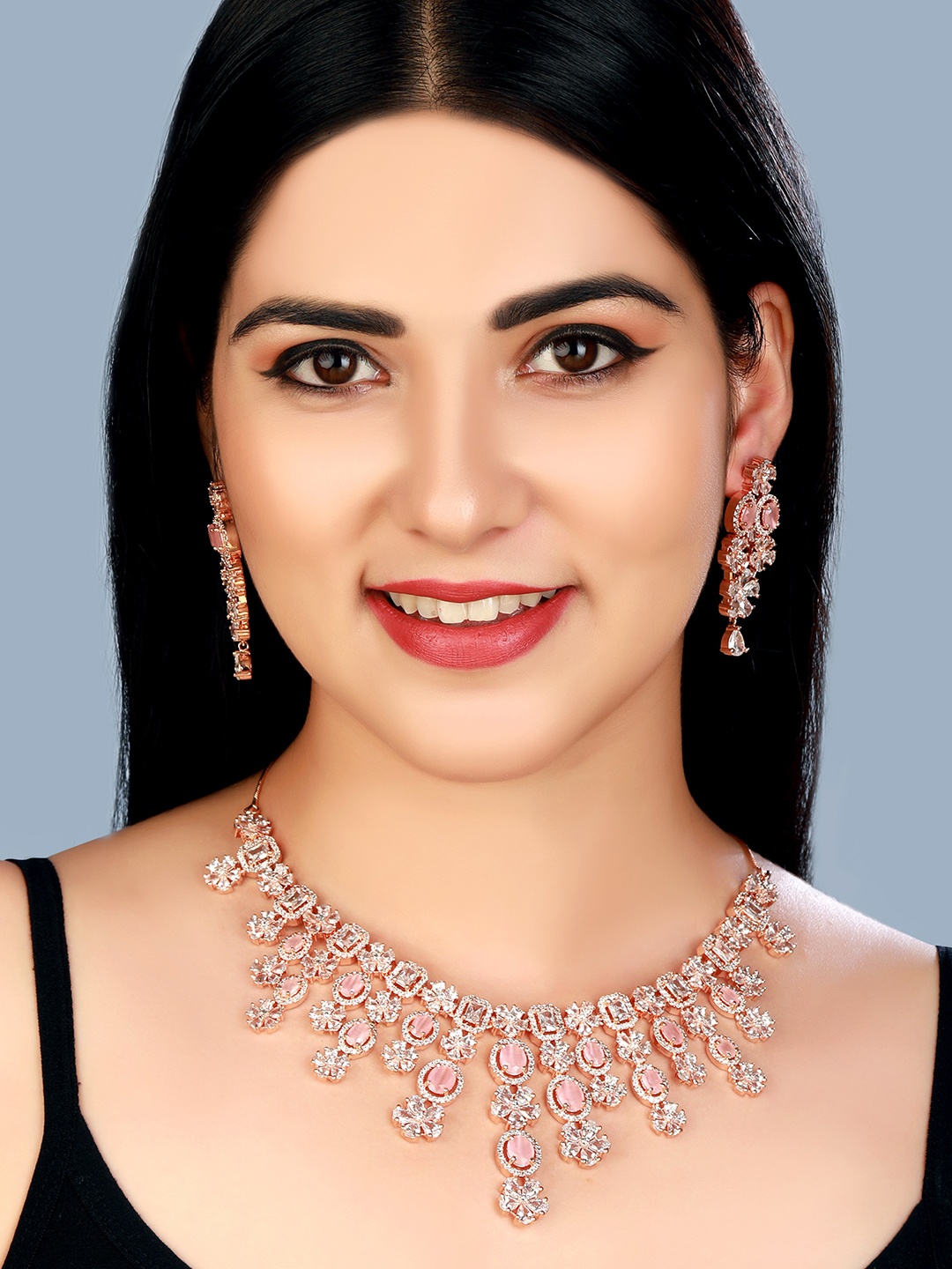 

aadita Women Gold-Plated AD-Studded Jewellery Set
