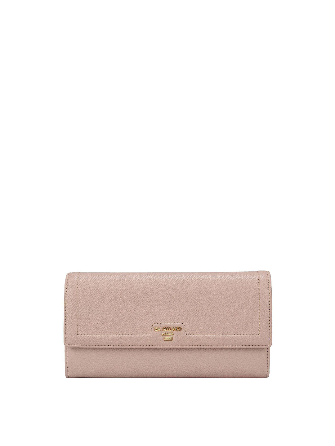 

Da Milano Women Pink Textured Leather Three Fold Wallet with Micro SD Card Holder