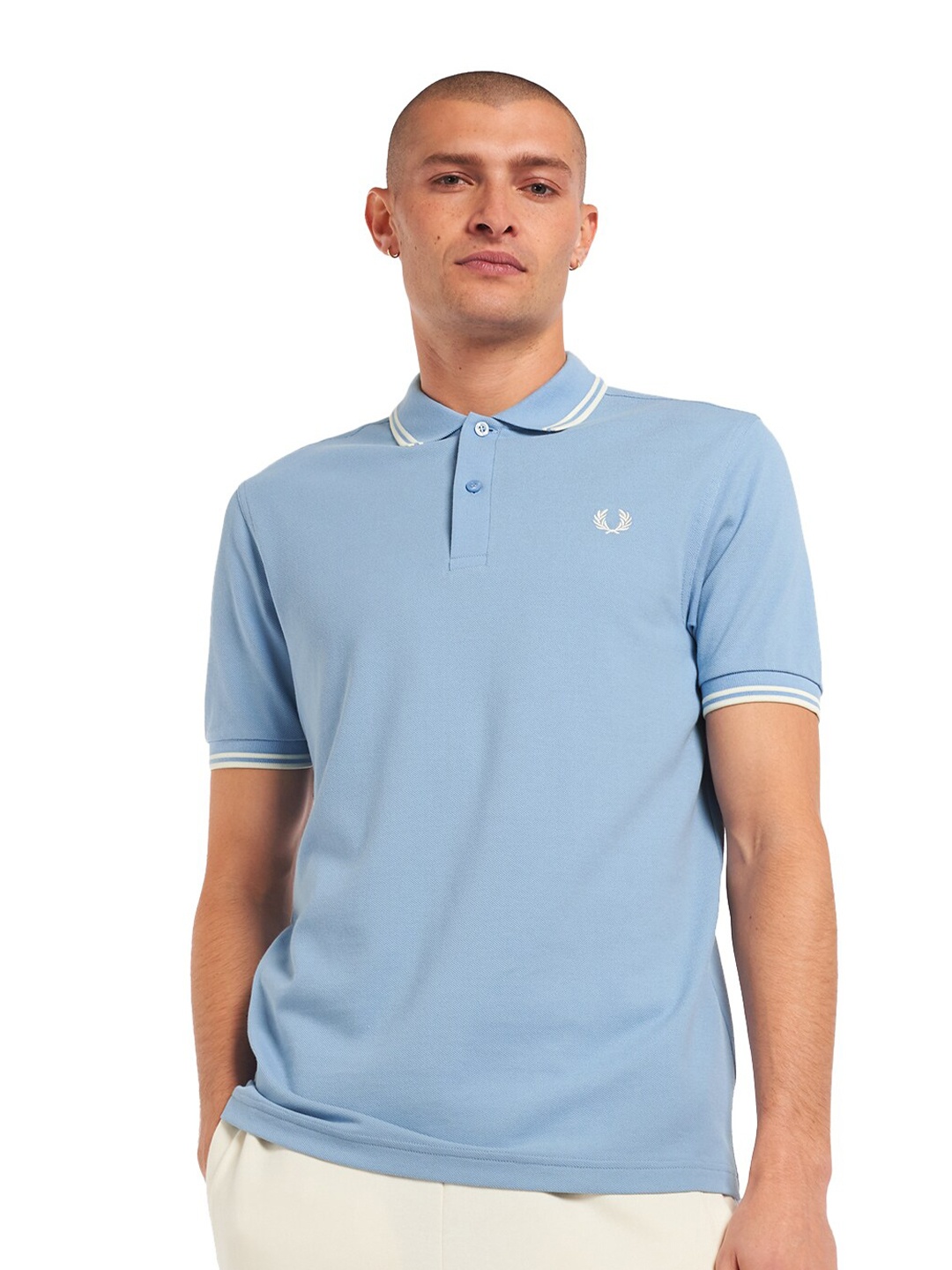 

Fred Perry Men Blue Polo Collar Slim Fit T-shirt