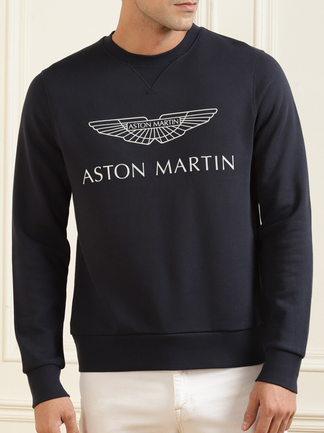 

HACKETT LONDON Men Navy Blue Typography Printed Sweatshirt