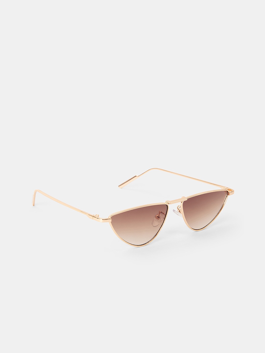 

20Dresses Women Brown Lens & Gold-Toned Triangular Sunglasses