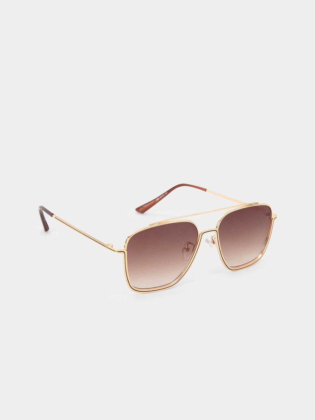 

20Dresses Women Brown & Gold-Toned Rectangle Sunglasses