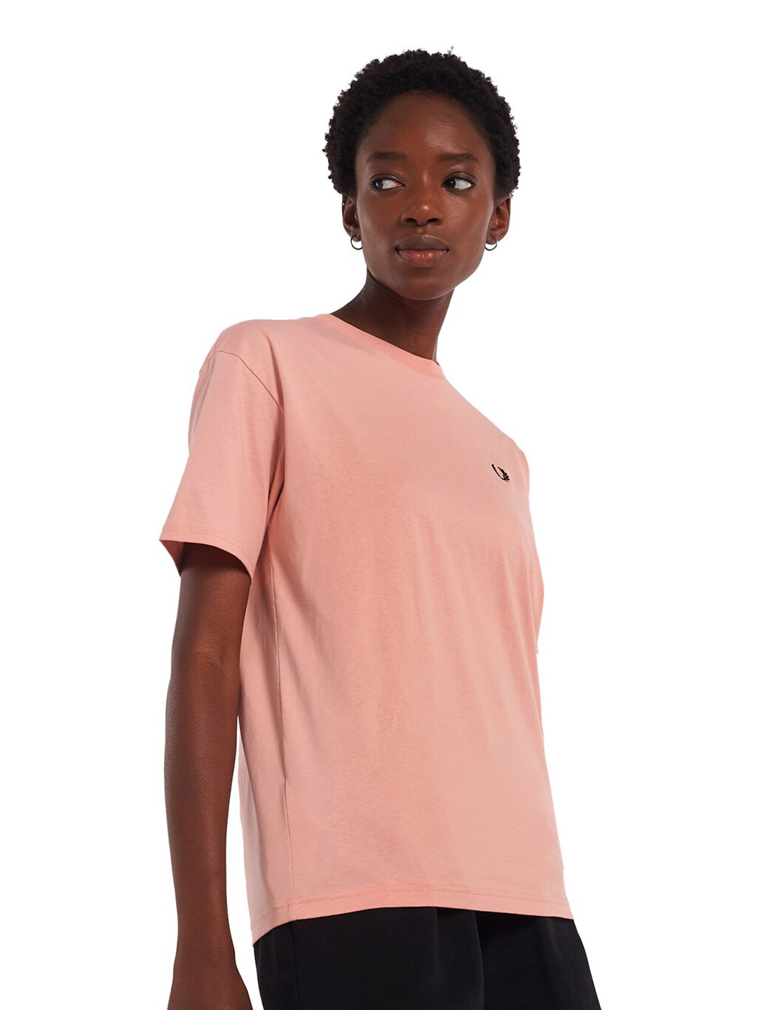 

Fred Perry Women Peach-Coloured Slim Fit T-shirt