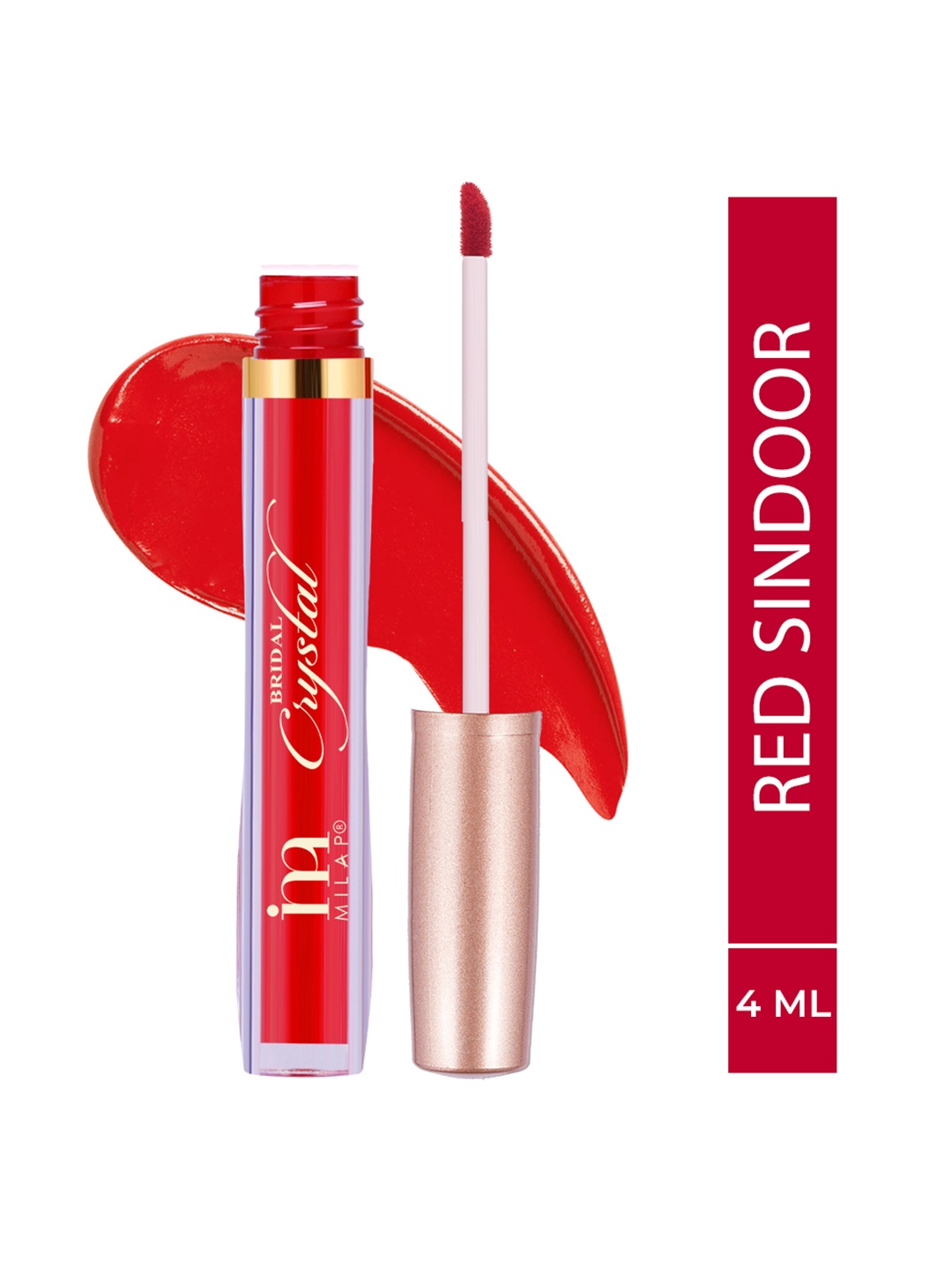 

MILAP Bridal Crystal Matte Liquid Sindoor, 4 ML - Red