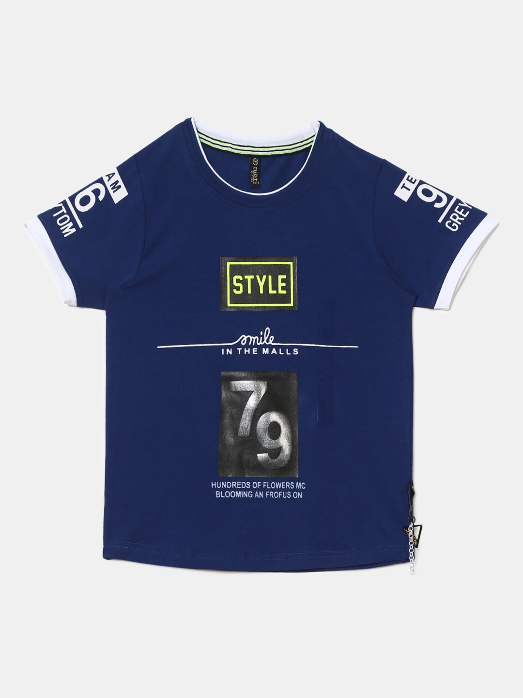 

V-Mart Boys Blue Typography Printed T-shirt