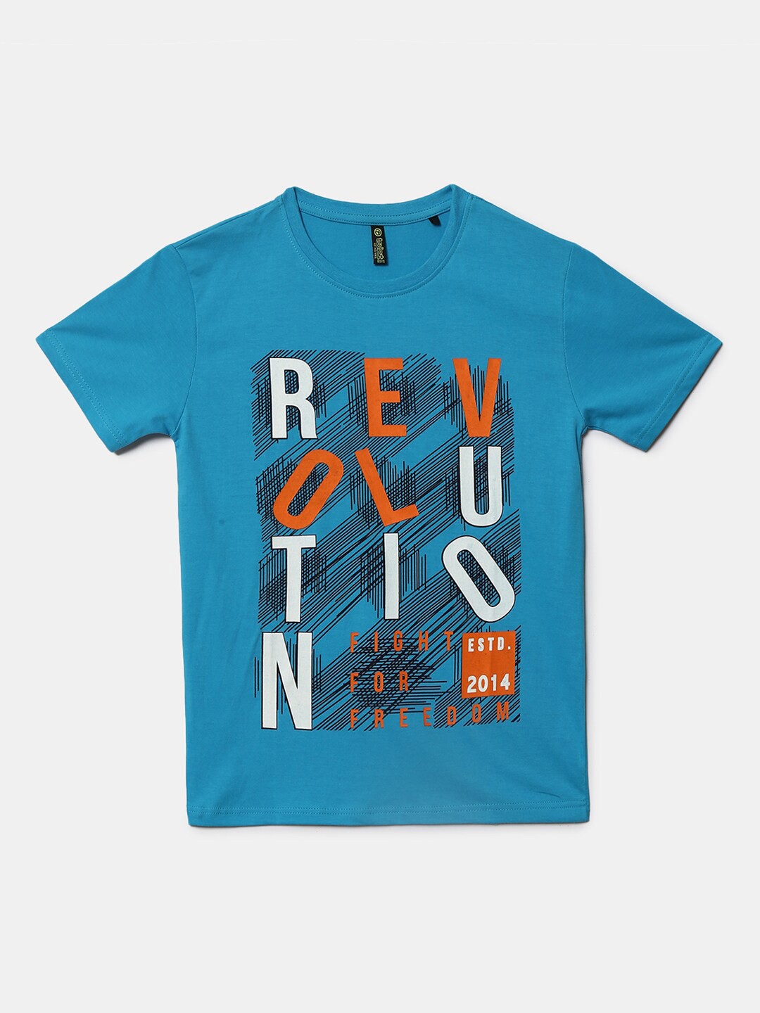 

V-Mart Boys Blue Typography Printed T-shirt