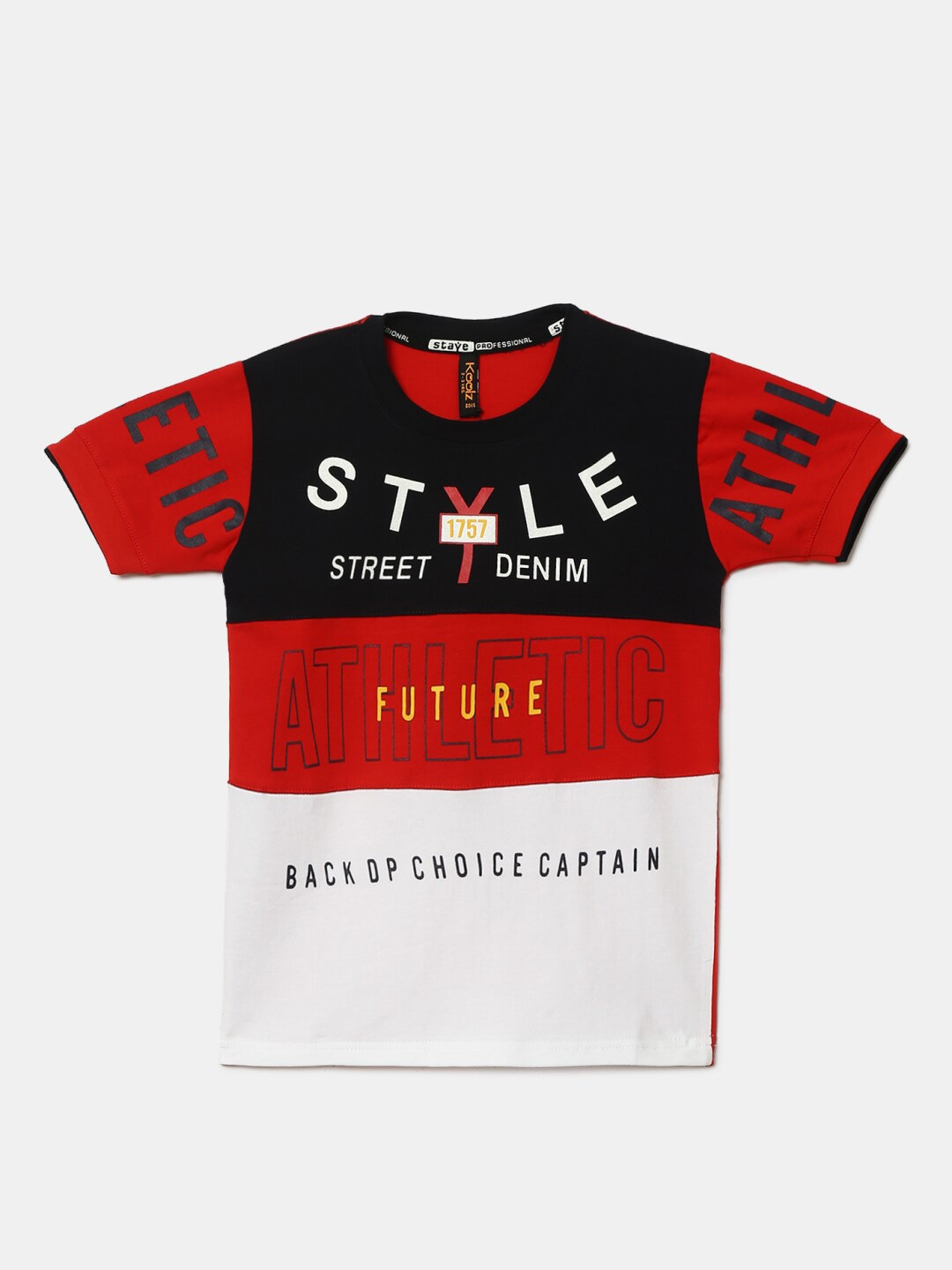

V-Mart Boys Red Colourblocked T-shirt