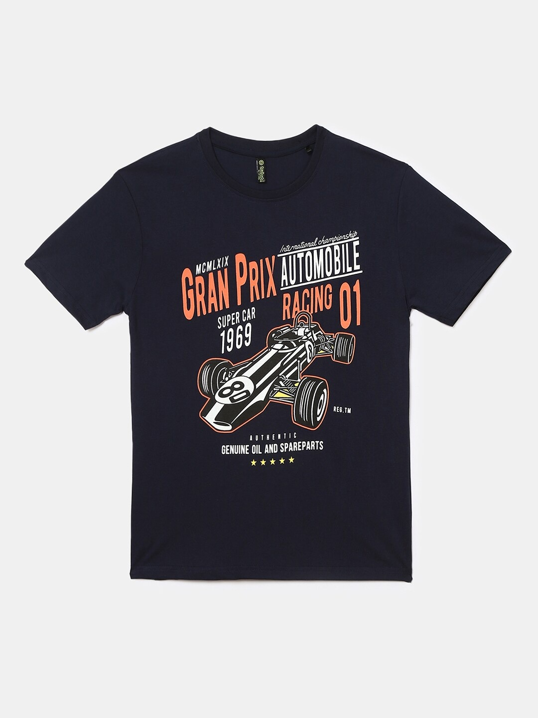 

V-Mart Boys Navy Blue Typography Printed Round-Neck T-shirt