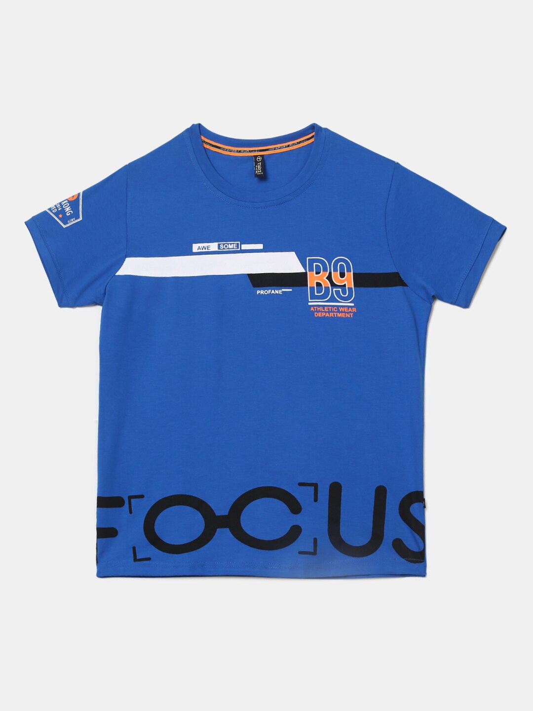 

V-Mart Boys Blue Typography Printed T-shirt