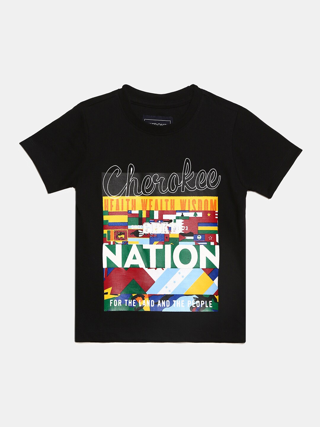 

V-Mart Boys Black Printed T-shirt