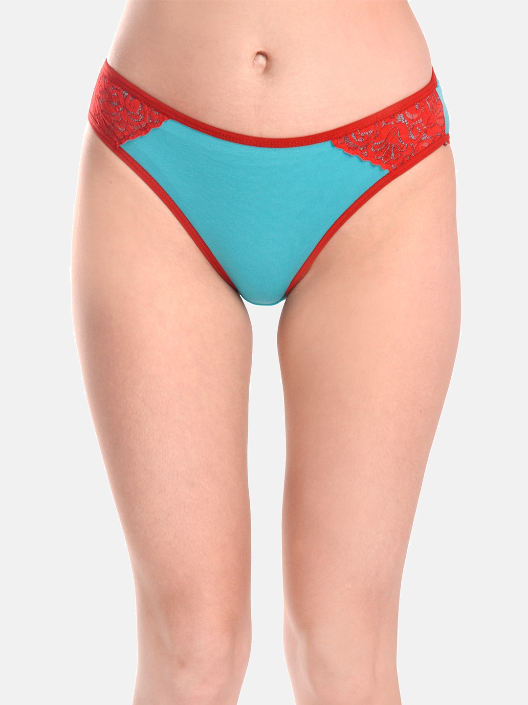 

LOTUSLEAF Women Blue Colourblock Seamless Bikini Briefs
