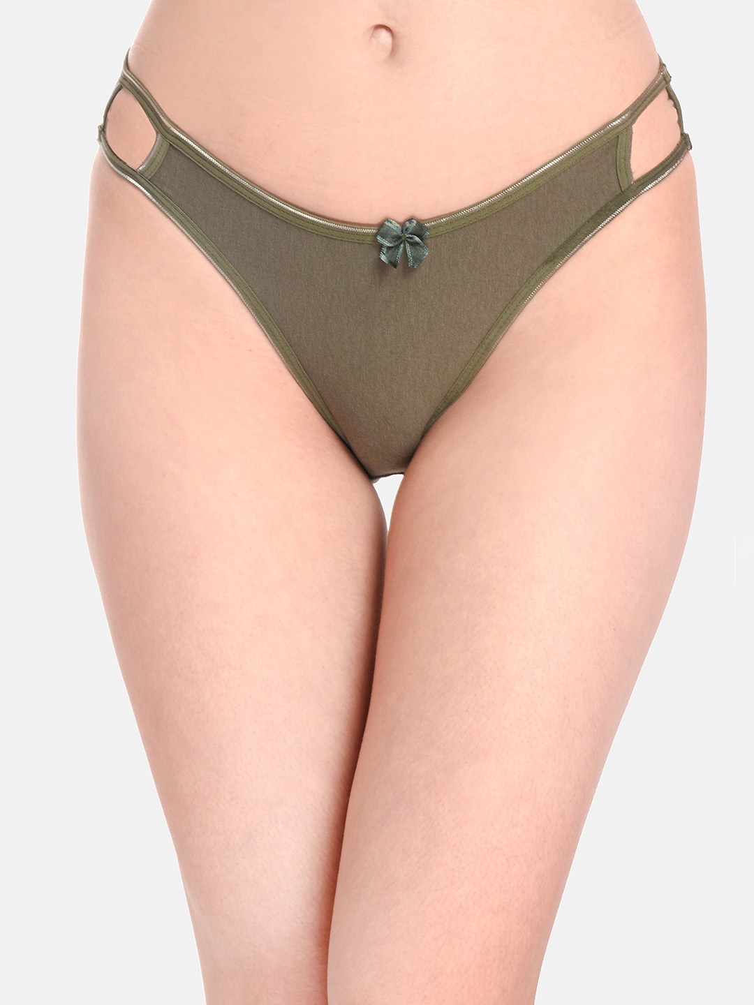 

LOTUSLEAF Women Olive Solid Bikini Briefs