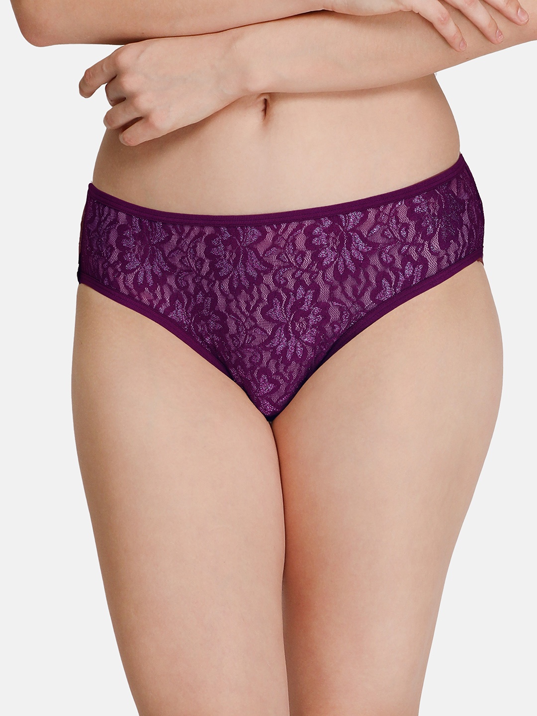 

LOTUSLEAF Women Purple Self-Design Bikini Briefs