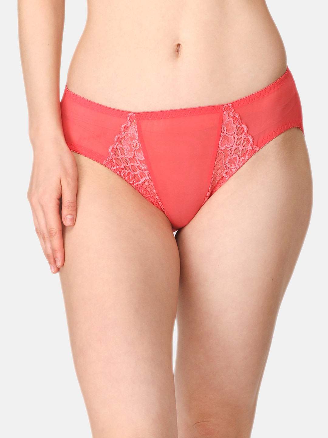 

LOTUSLEAF Women Peach-Colored Self-Design Bikini Full Coverage Bridal Briefs