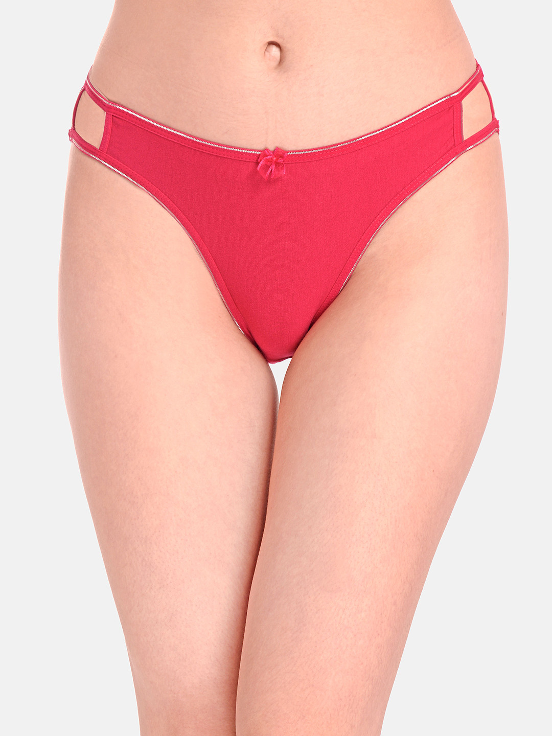 

LOTUSLEAF Women Pink Solid Bikini Cotton Low Waist, Mid Coverage Briefs