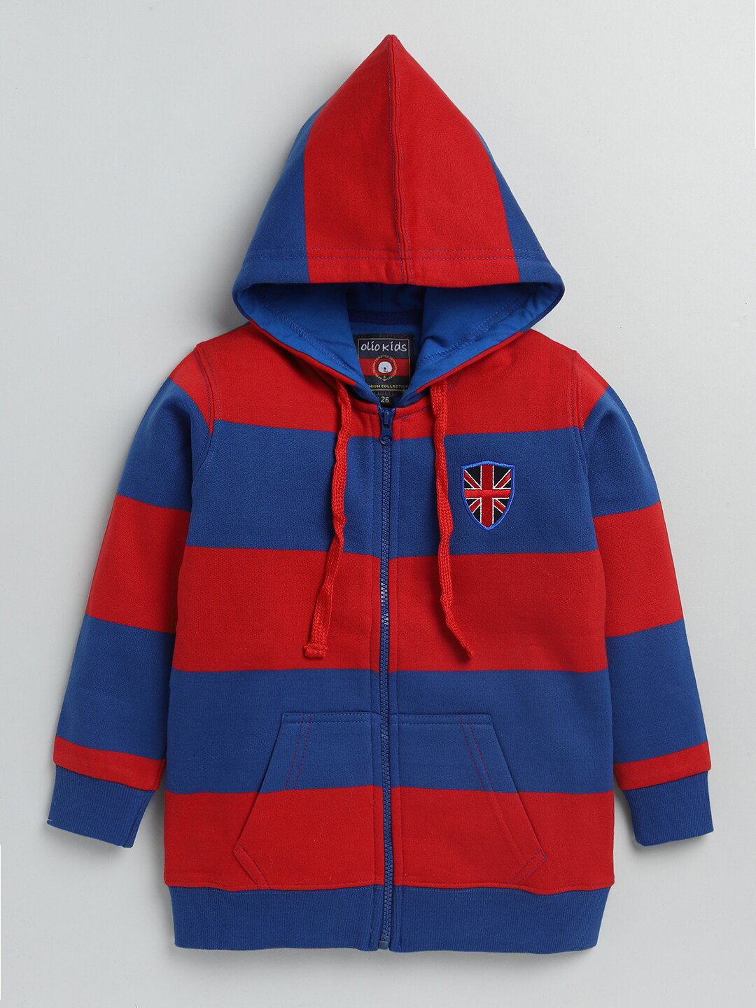 

Olio Kids Boys Red & blue Striped Applique T-shirt