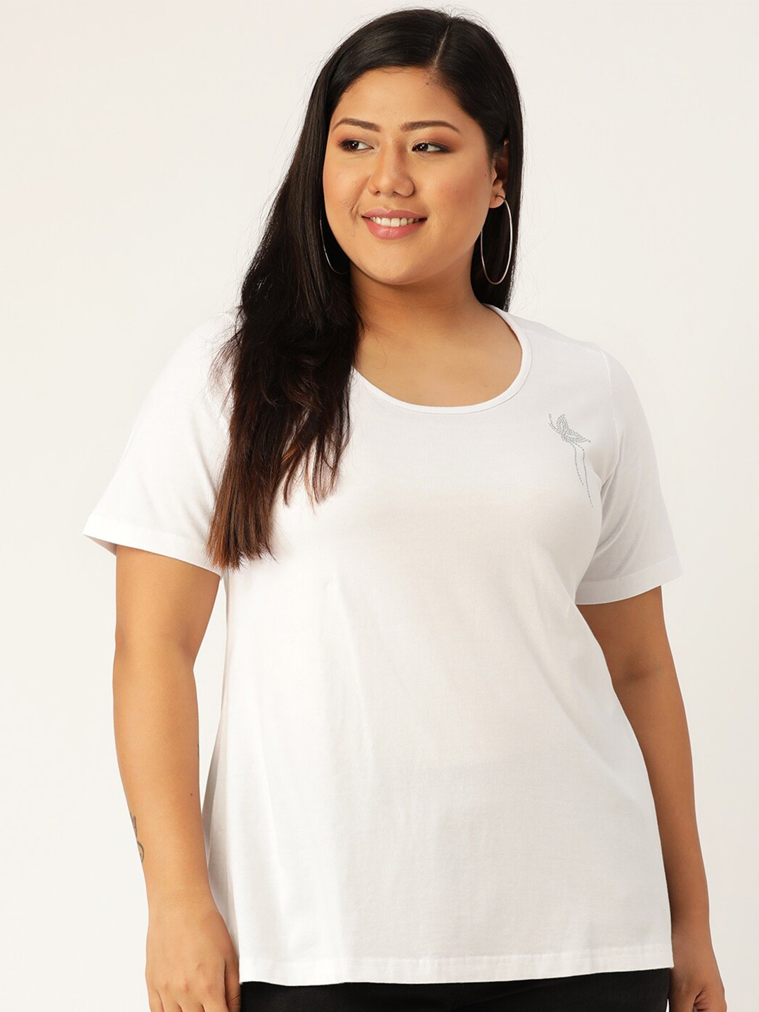 

theRebelinme Women White Solid T-shirt