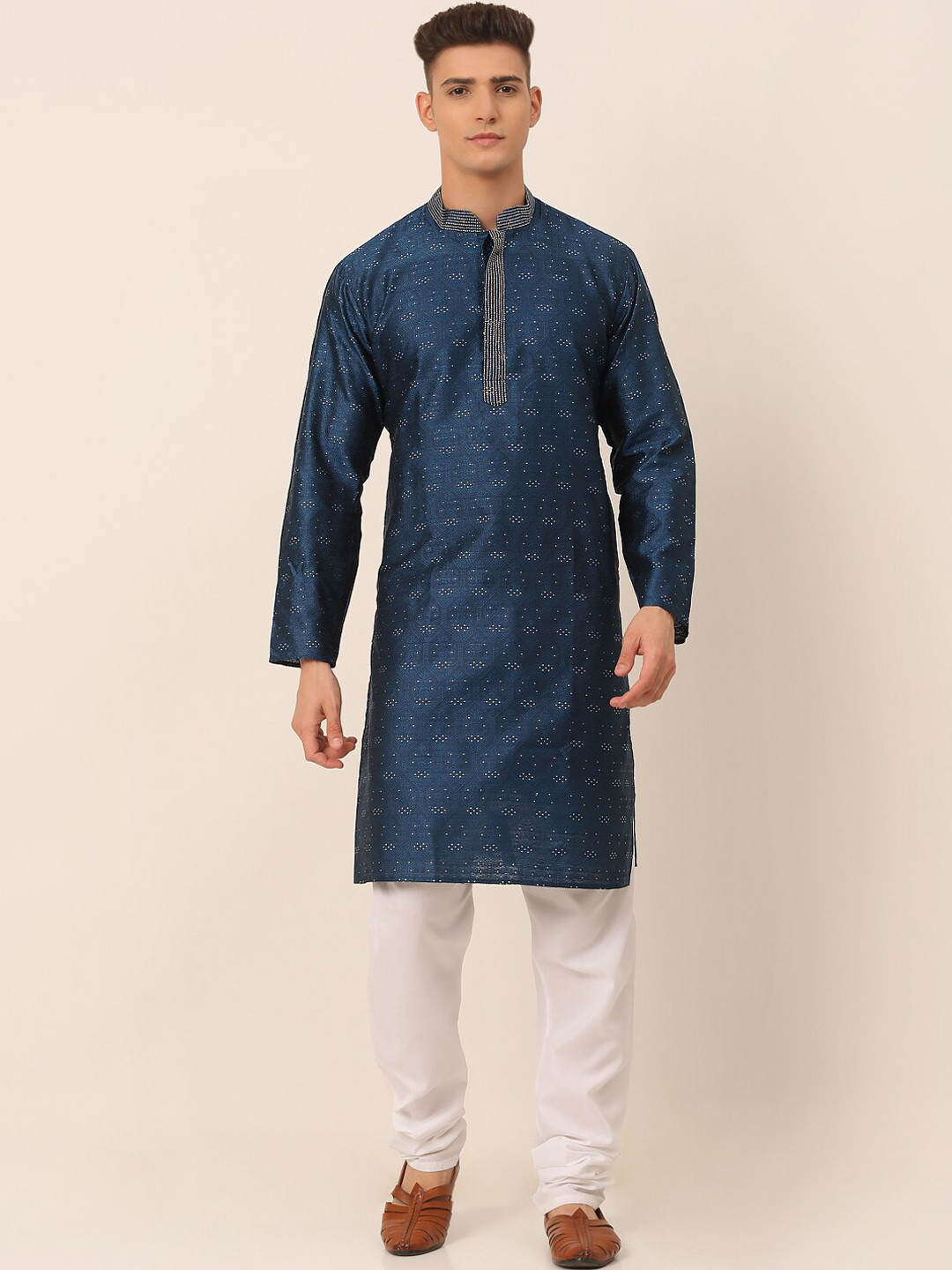 

Jompers Men Teal Blue Kurta with Churidar